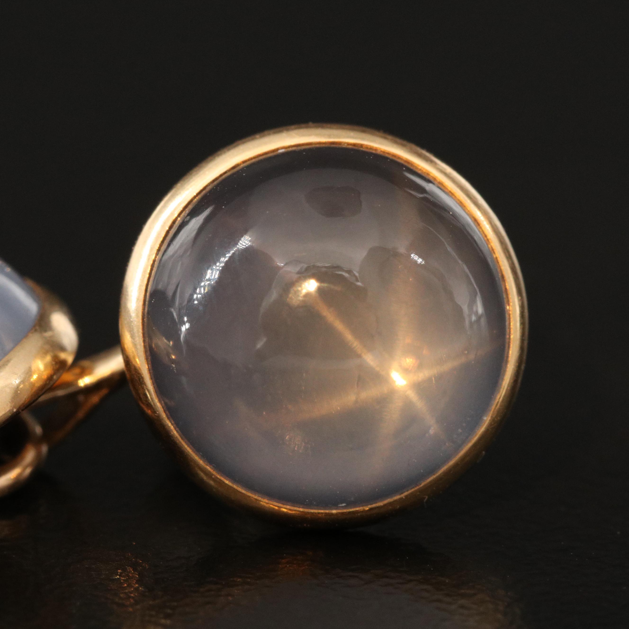 1920s Larter & Sons for Sulka & Co. 14K Star Quartz Doublet Cufflinks