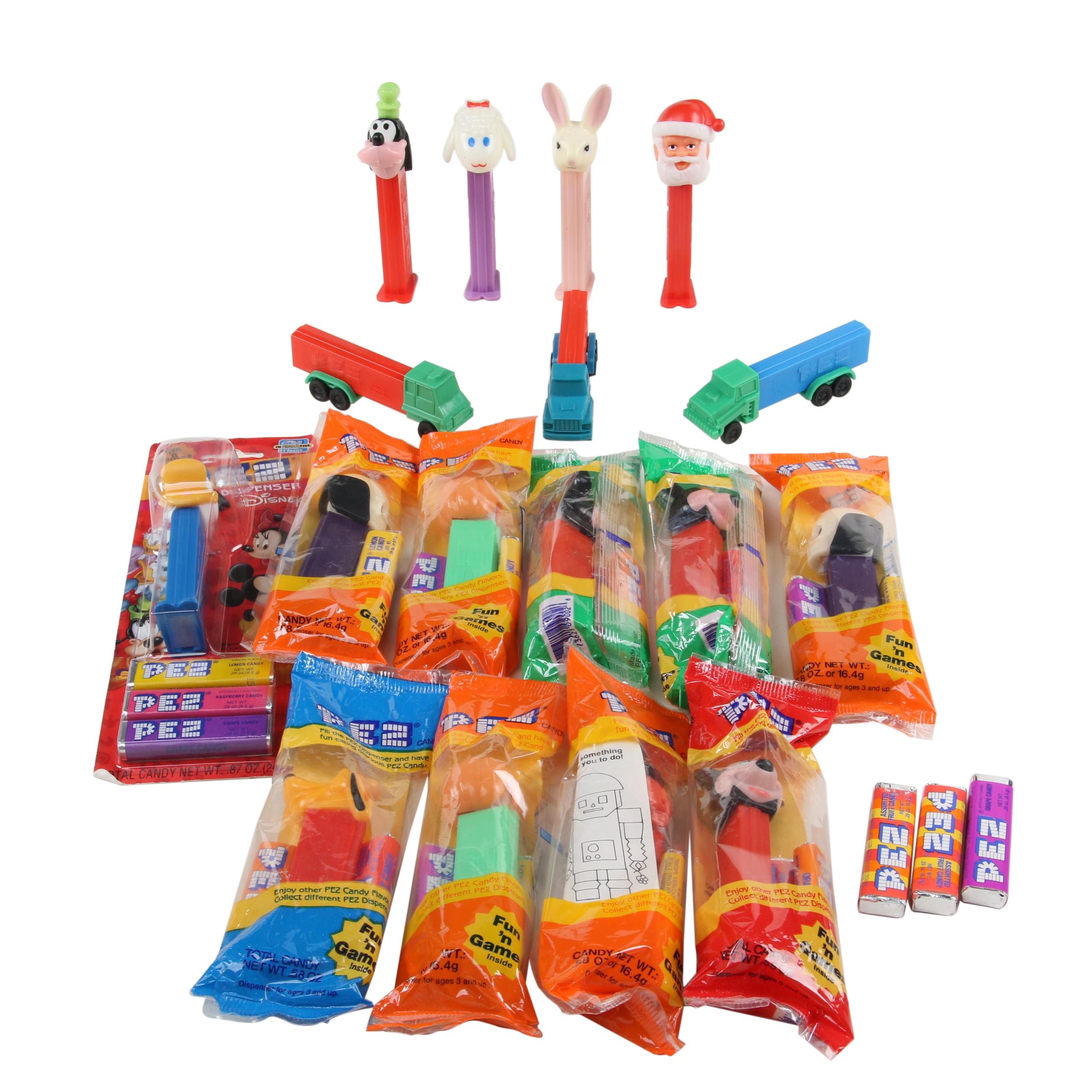 Pez Dispensers Including Disney, Halloween, Christmas, and Easter, Vintage