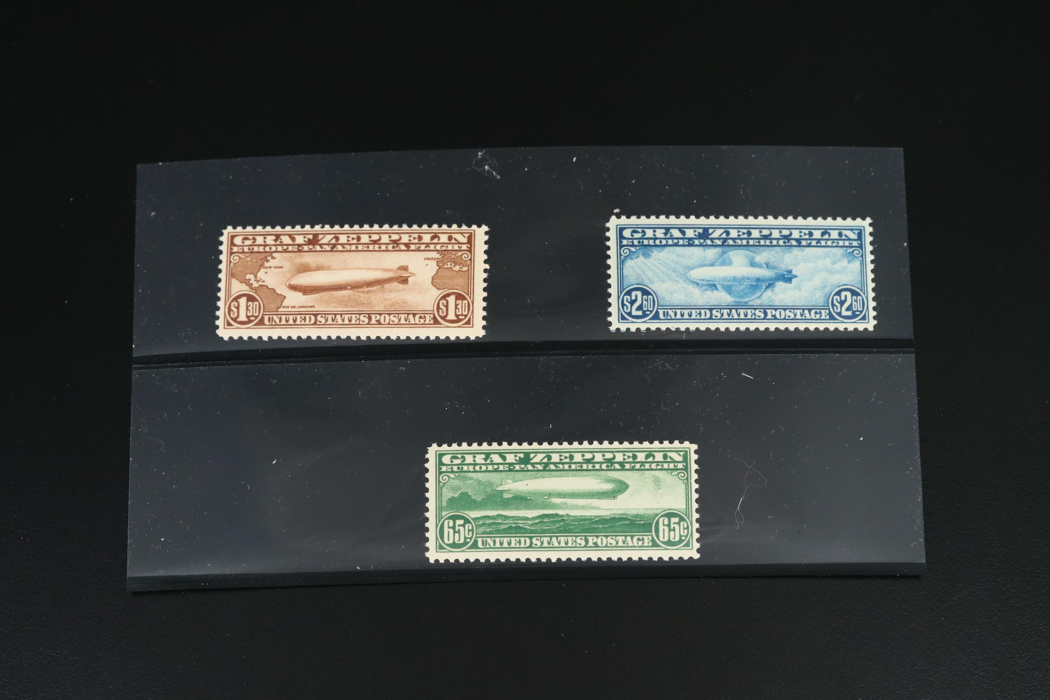 1930 Graf Zeppelin Mint Never Hinged Postage Stamps