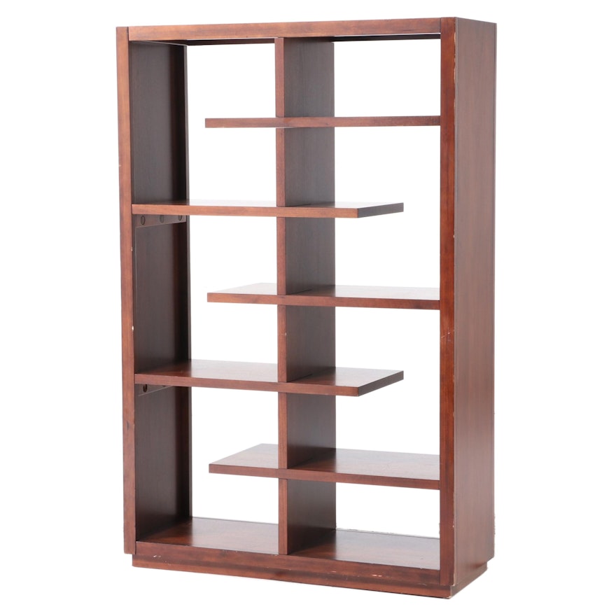 Modernist Style Walnut Bookcase Room Divider