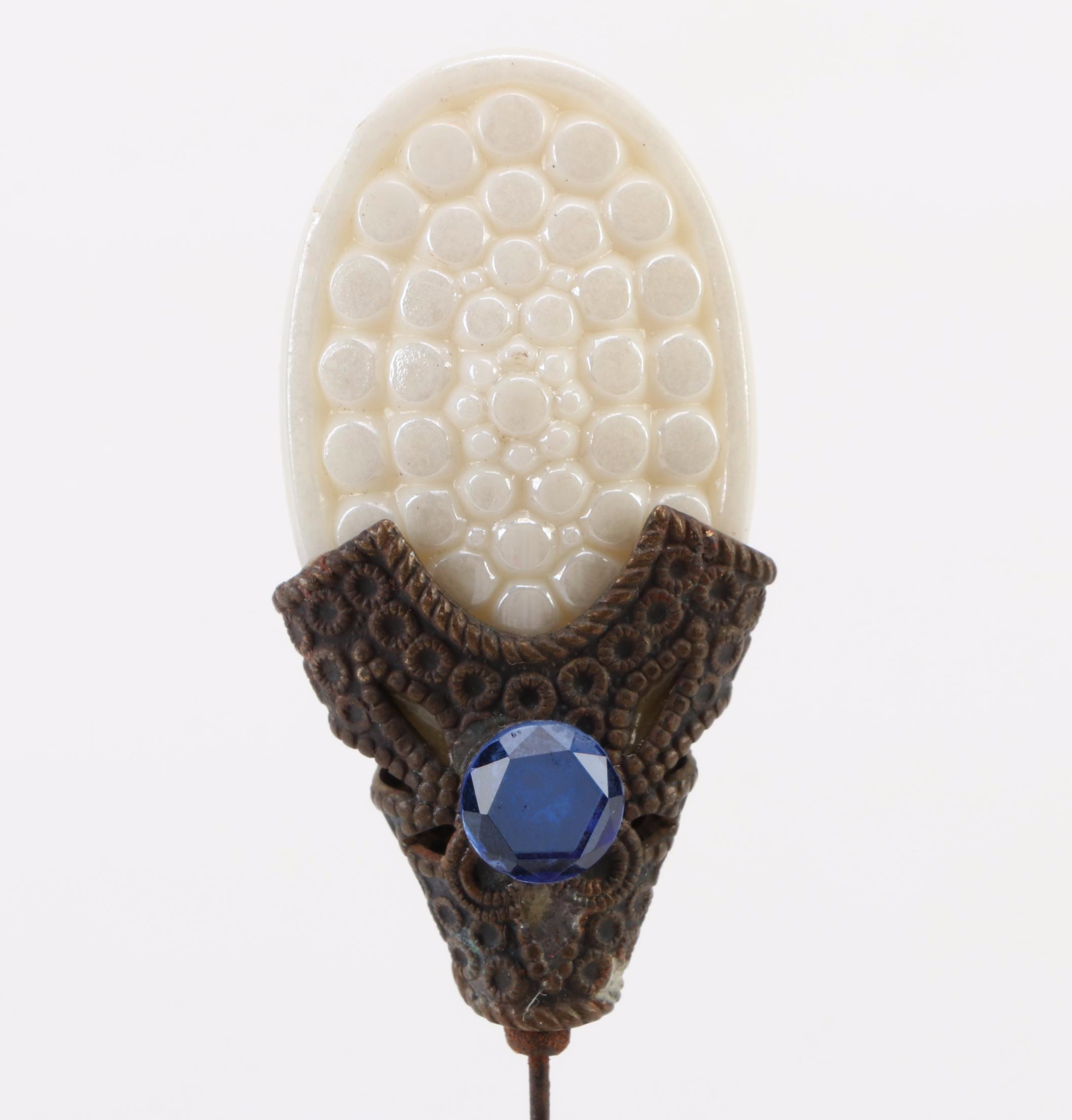 Victorian Porcelain Hat Pin Holders and Shakers with Metal and Resin Hat Pins