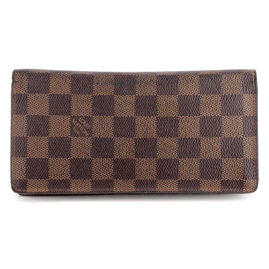 Louis Vuitton Vertical Brazza Wallet in Damier Ebene Canvas