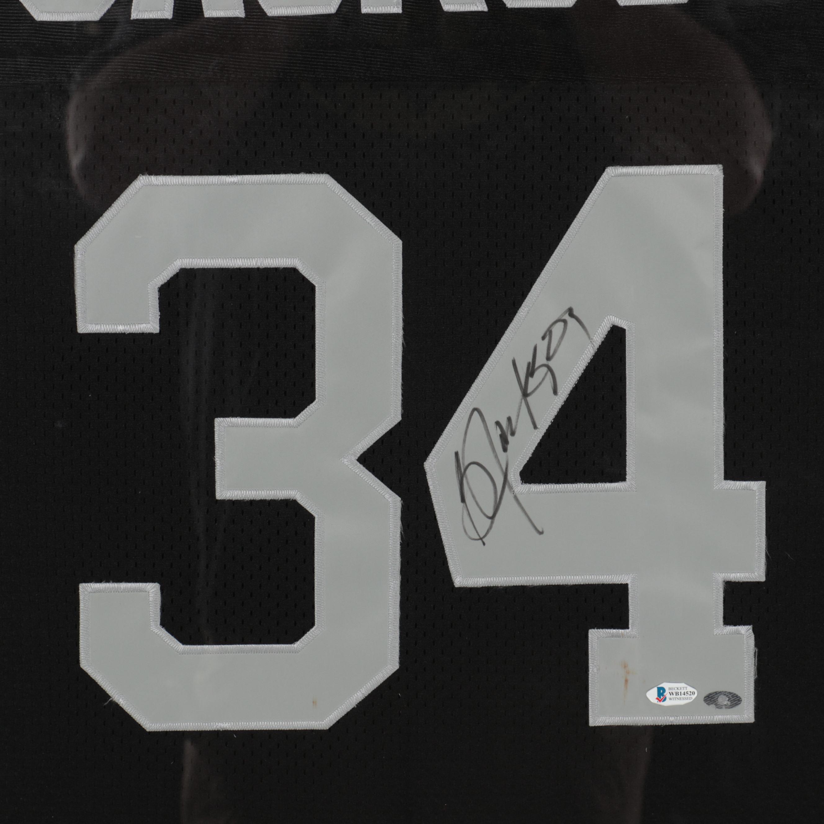 Bo Jackson Signed Oakland Raiders Football Jersey Display, Shadow Box Frame, COA