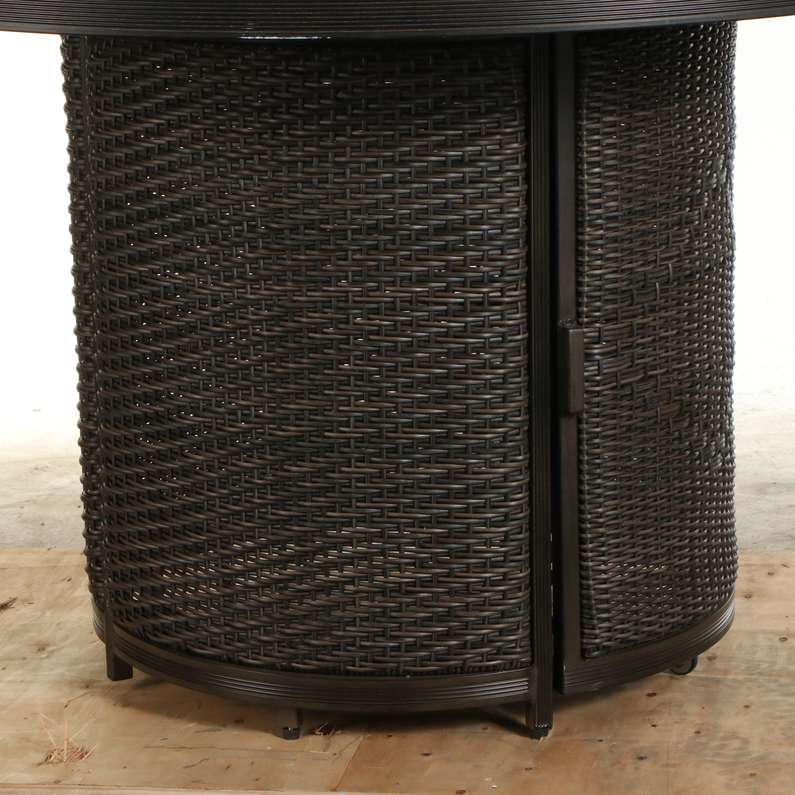 Agio "McKenzy" Resin Wicker Bar-Height Fire Pit Outdoor Dining Set