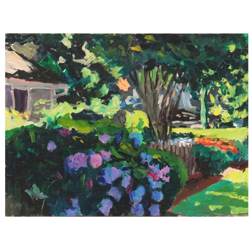 Stephen Hankin Oil Painting "Rehobeth Garden," 2018