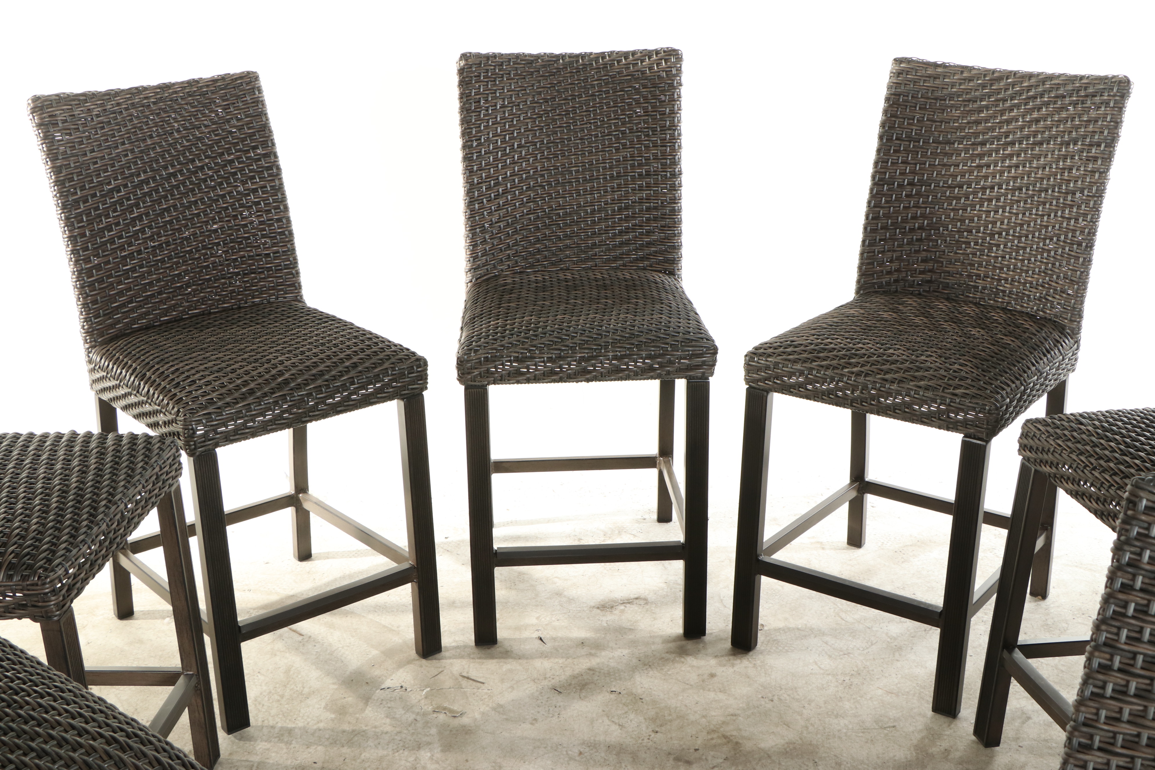 Agio "McKenzy" Resin Wicker Bar-Height Fire Pit Outdoor Dining Set