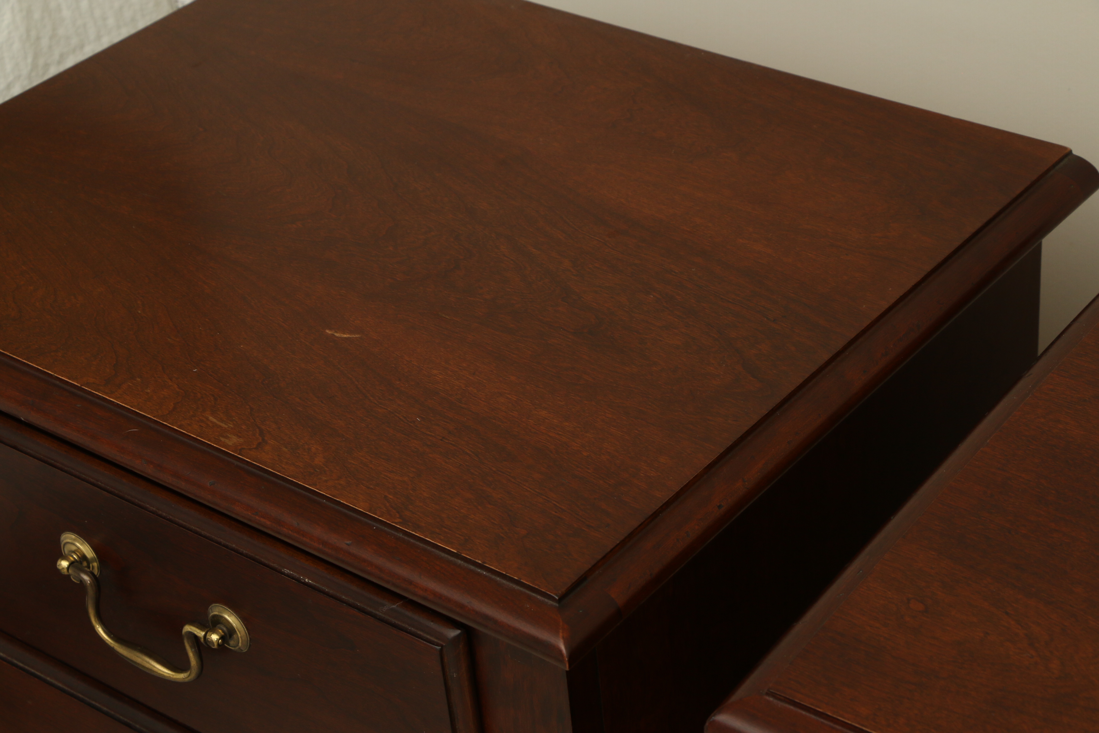 Thomasville "Pleasant Hill" Cherry Three-Drawer Nightstands, Pair