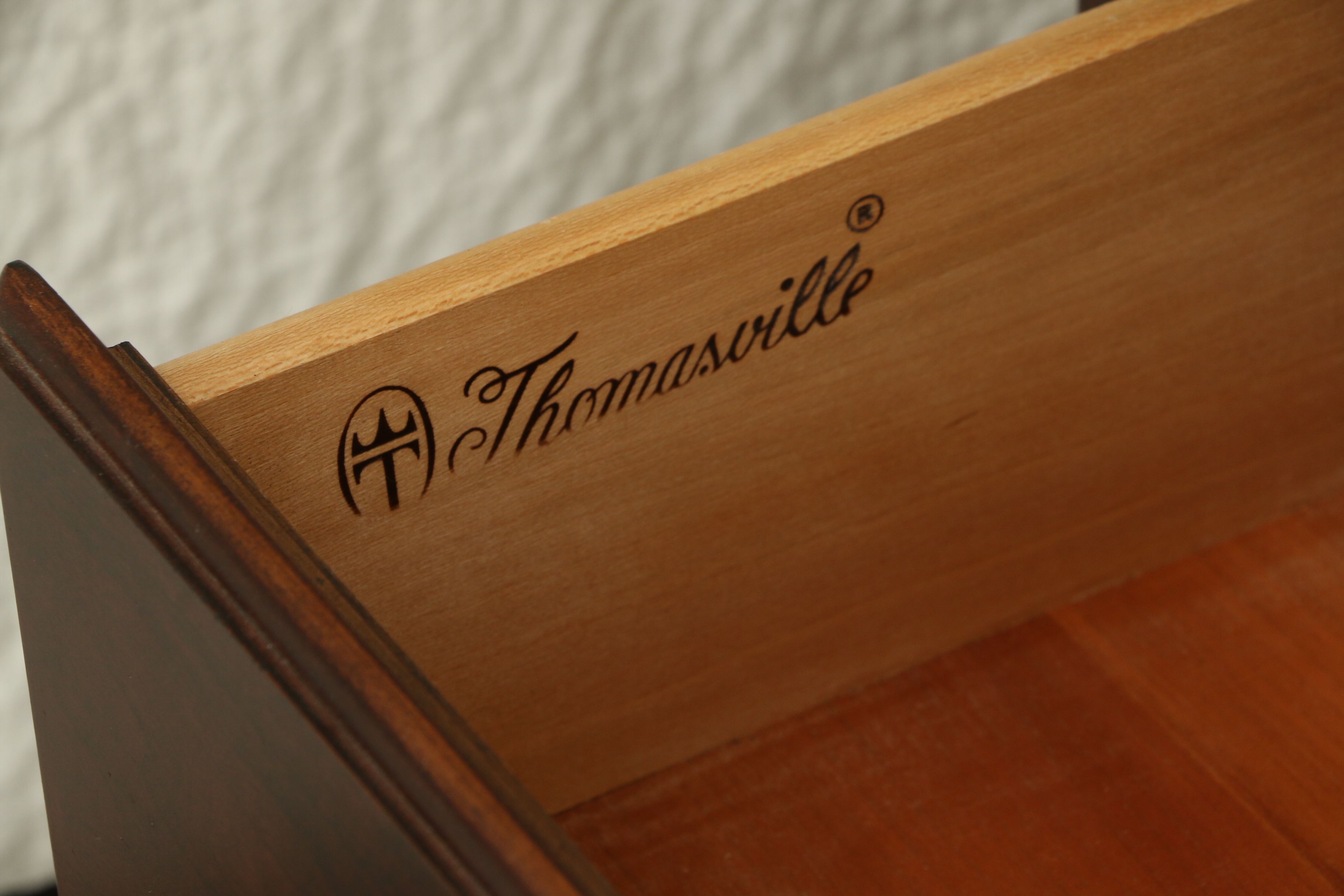 Thomasville "Pleasant Hill" Cherry Three-Drawer Nightstands, Pair