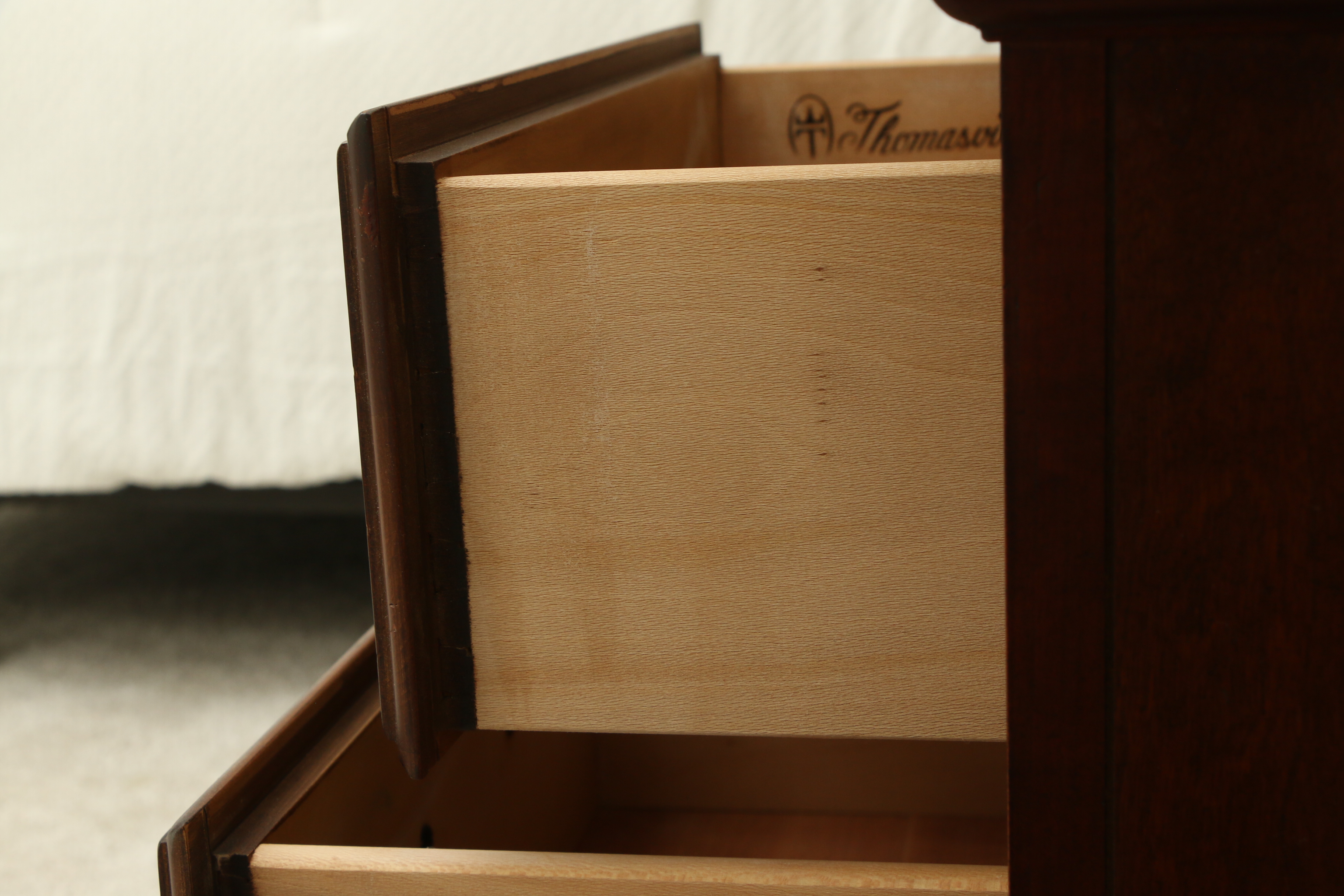 Thomasville "Pleasant Hill" Cherry Three-Drawer Nightstands, Pair