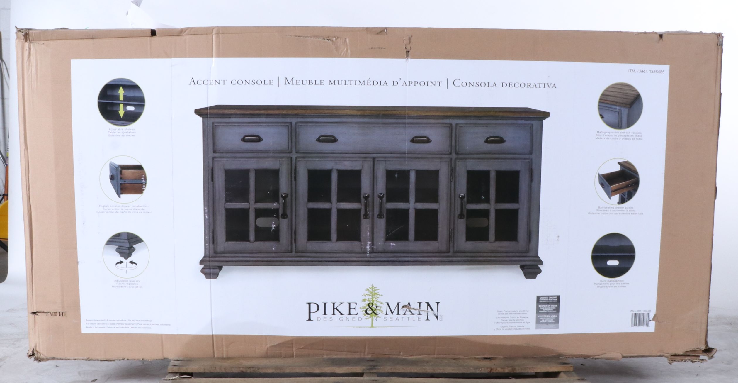 Pike & Main "Wesley" 68" Accent Console Cabinet