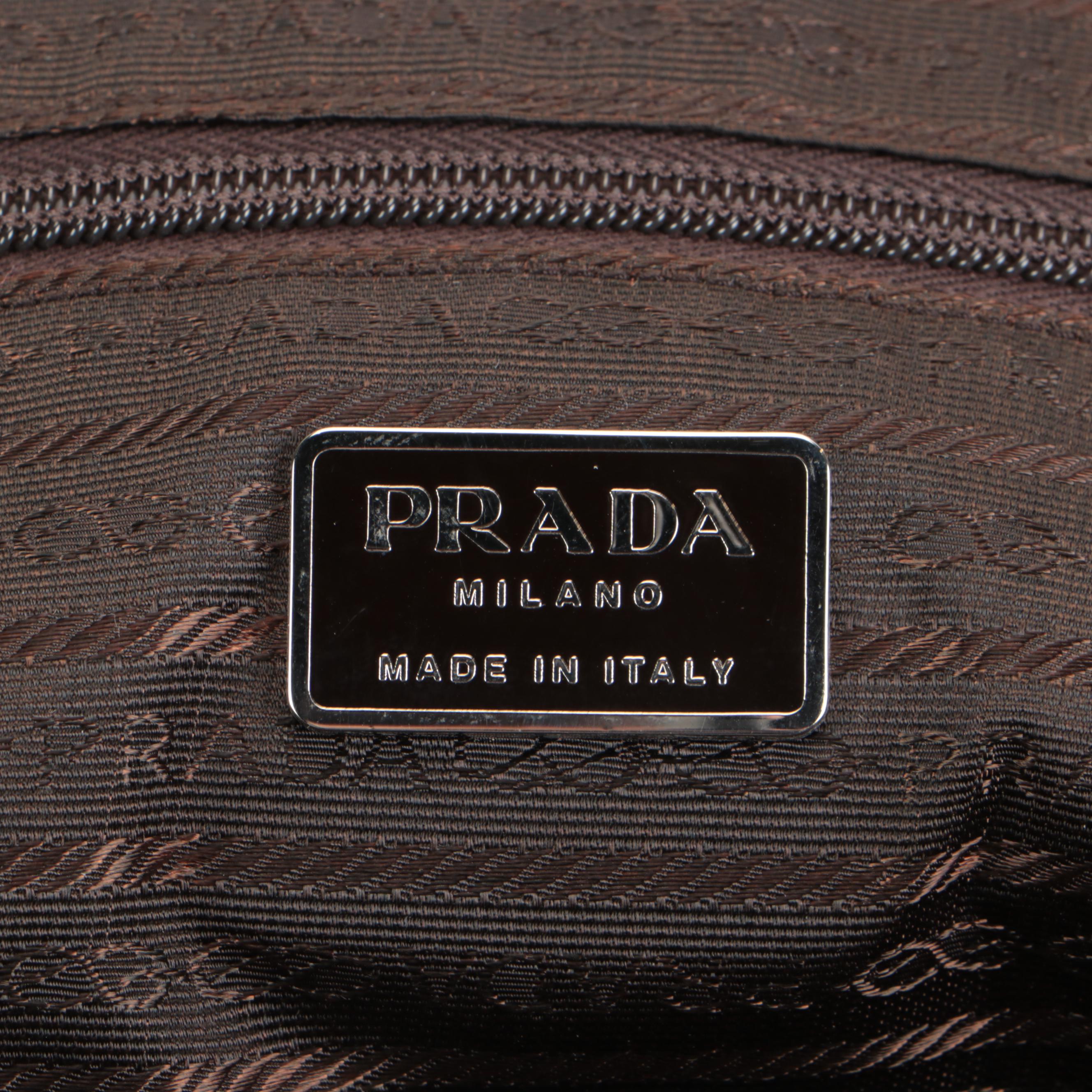 Prada Pink Wool and Leather Shoulder Bag