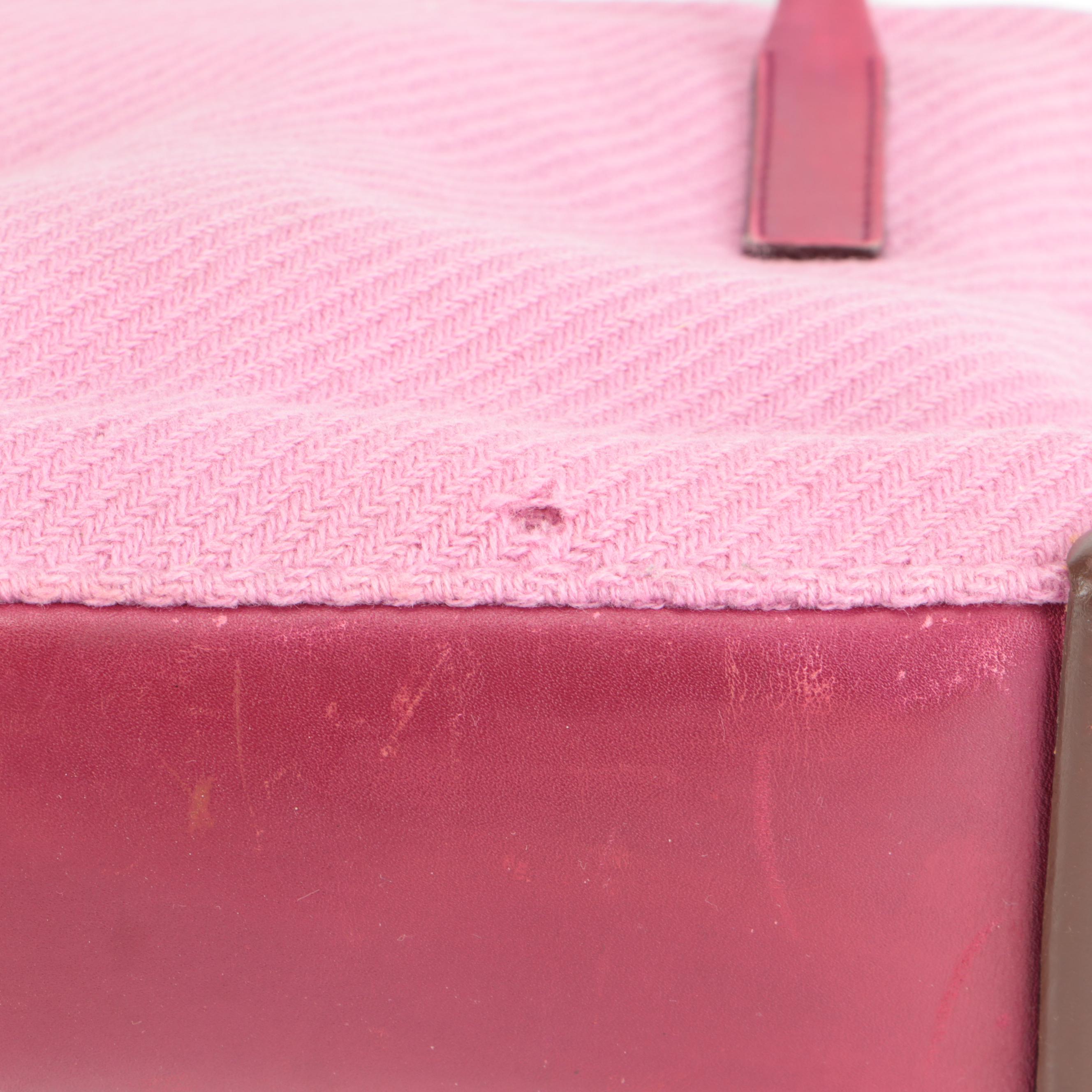 Prada Pink Wool and Leather Shoulder Bag