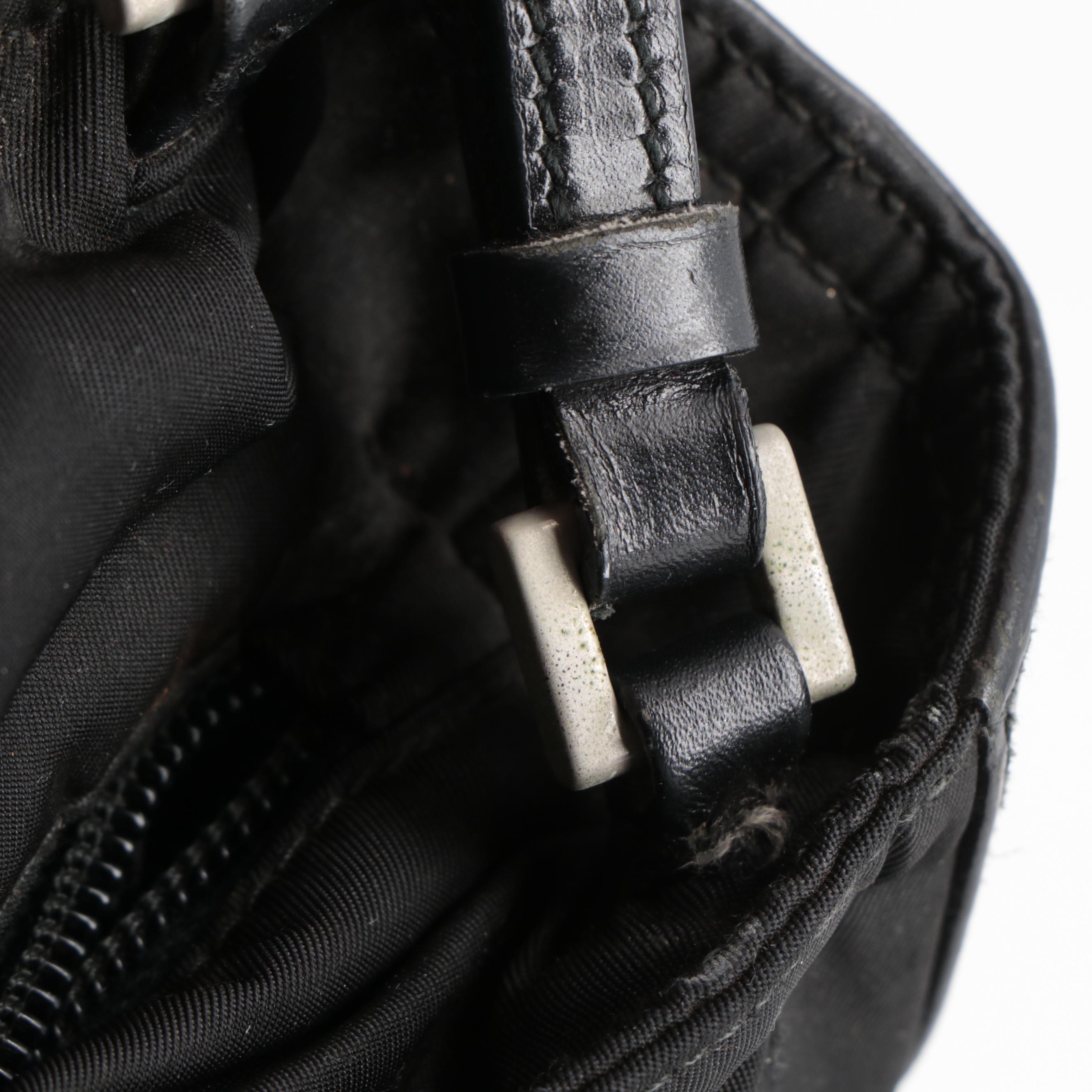 Prada Shoulder Bag in Black Tessuto Nylon and Smooth Leather