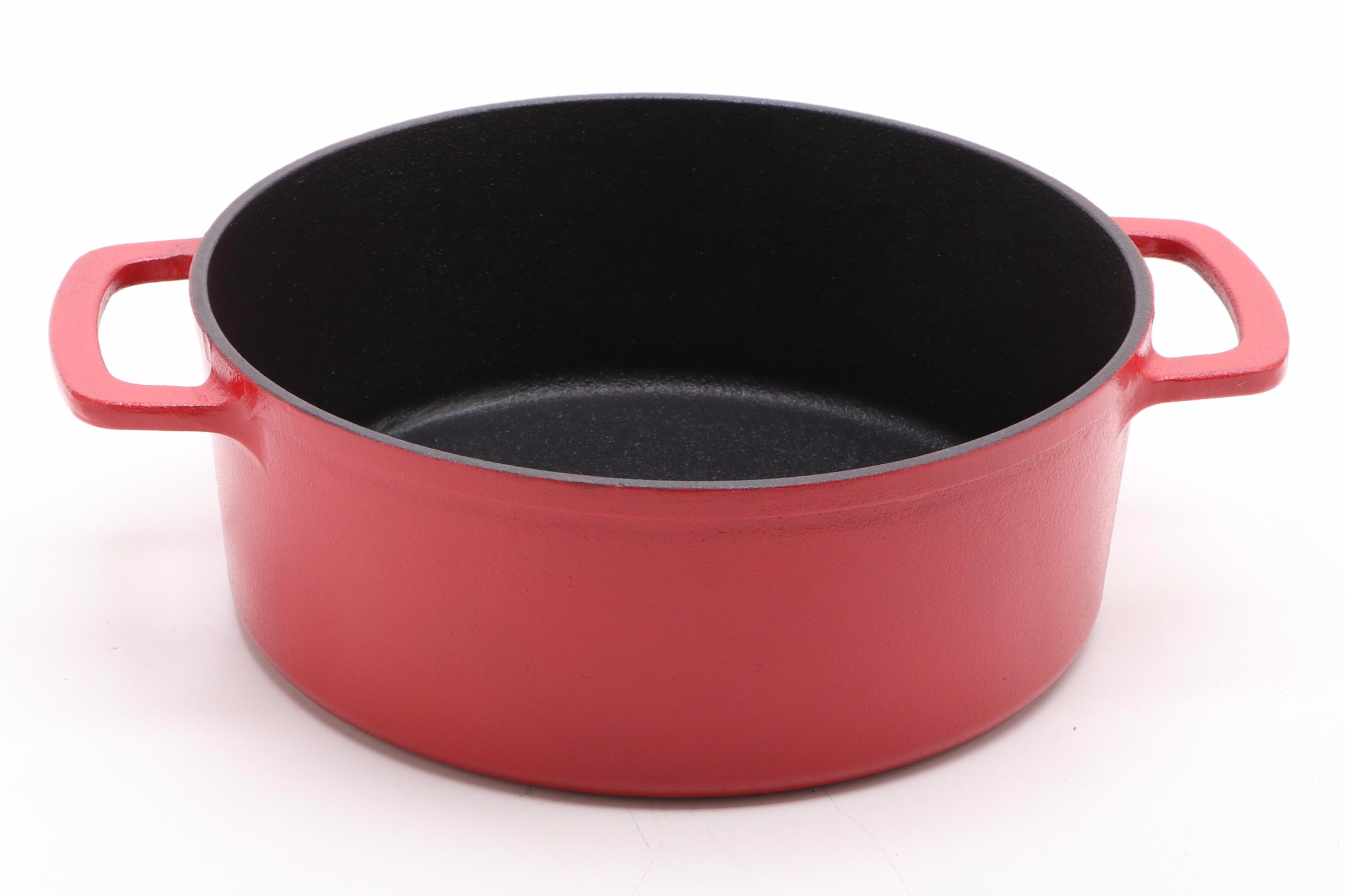 Kitchen HQ 4 Qt. Cast Iron Nonstick Casserole with Grill Lid