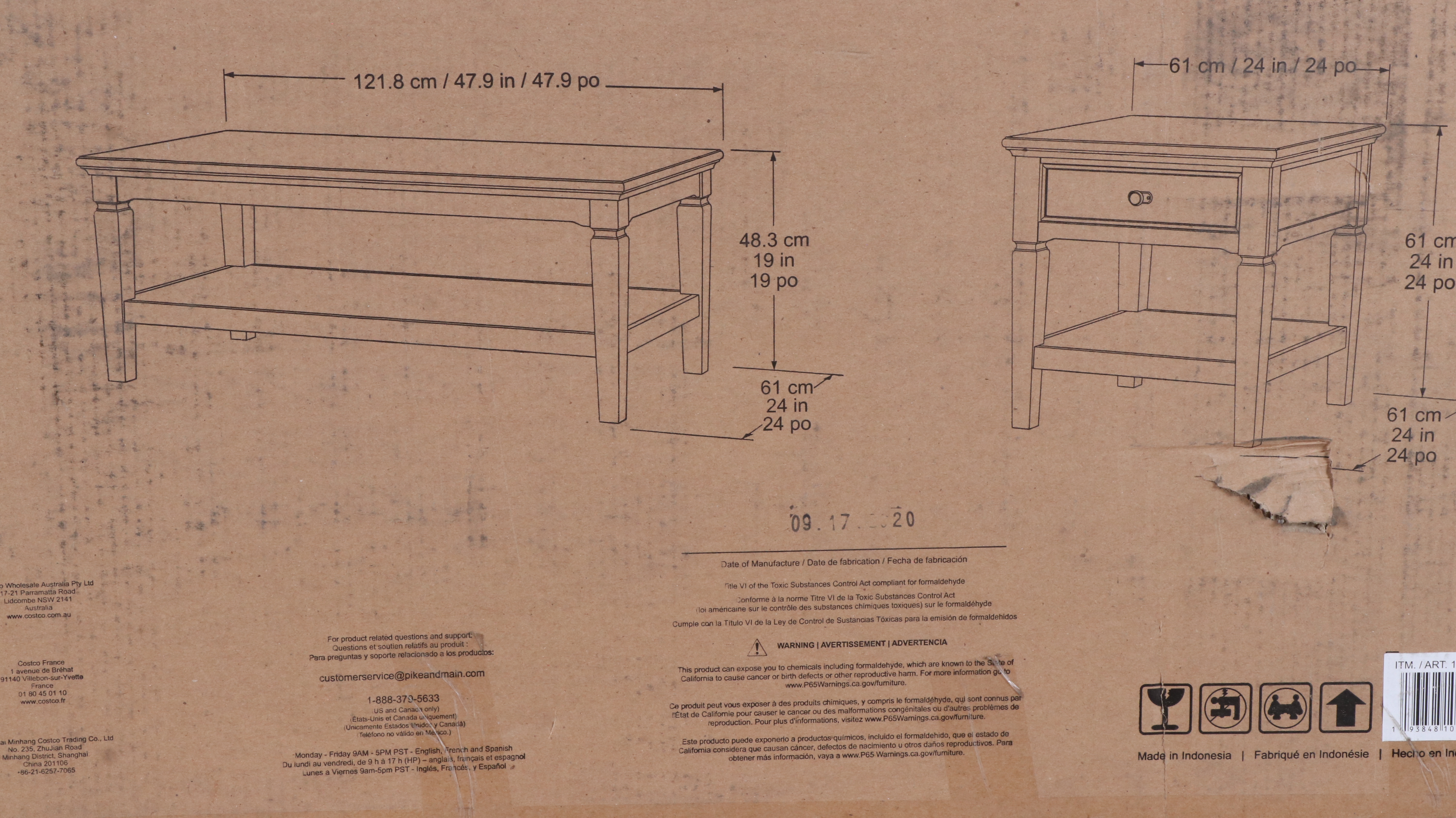 Pike & Main Blaine Three Piece Occasional Set