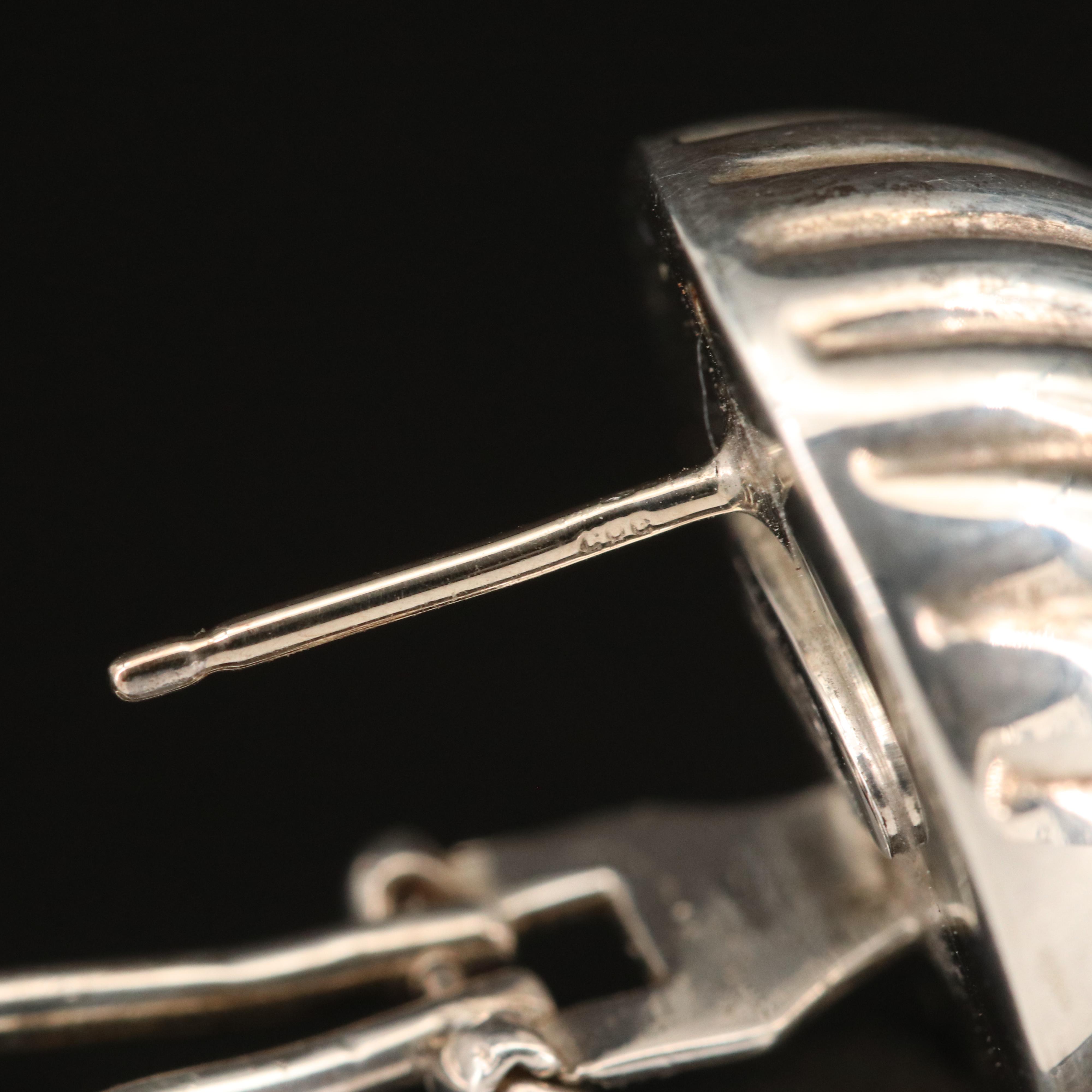 Christian Dior Italian Sterling Fluted Dome Earrings