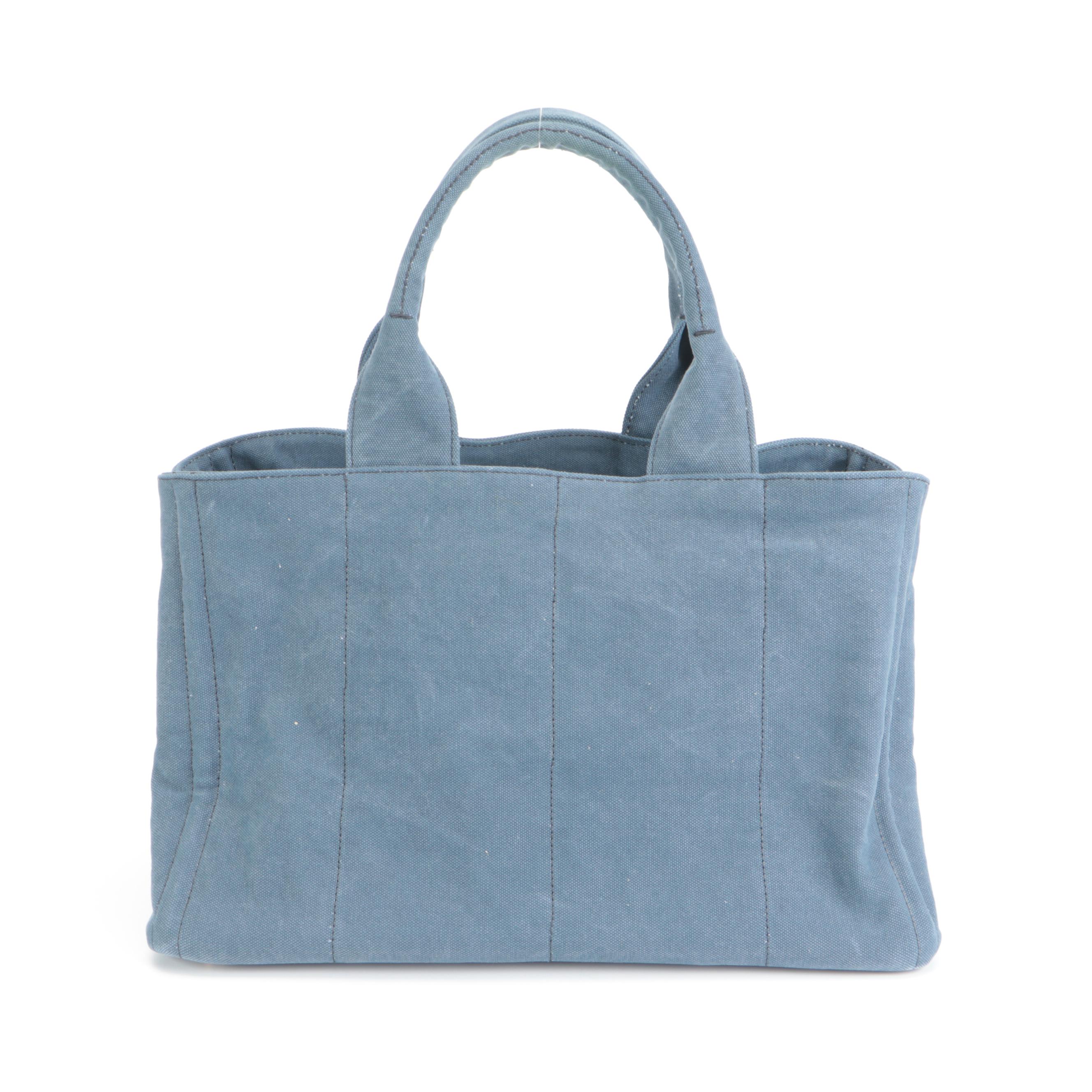Prada Tote Bag in Blue Canvas