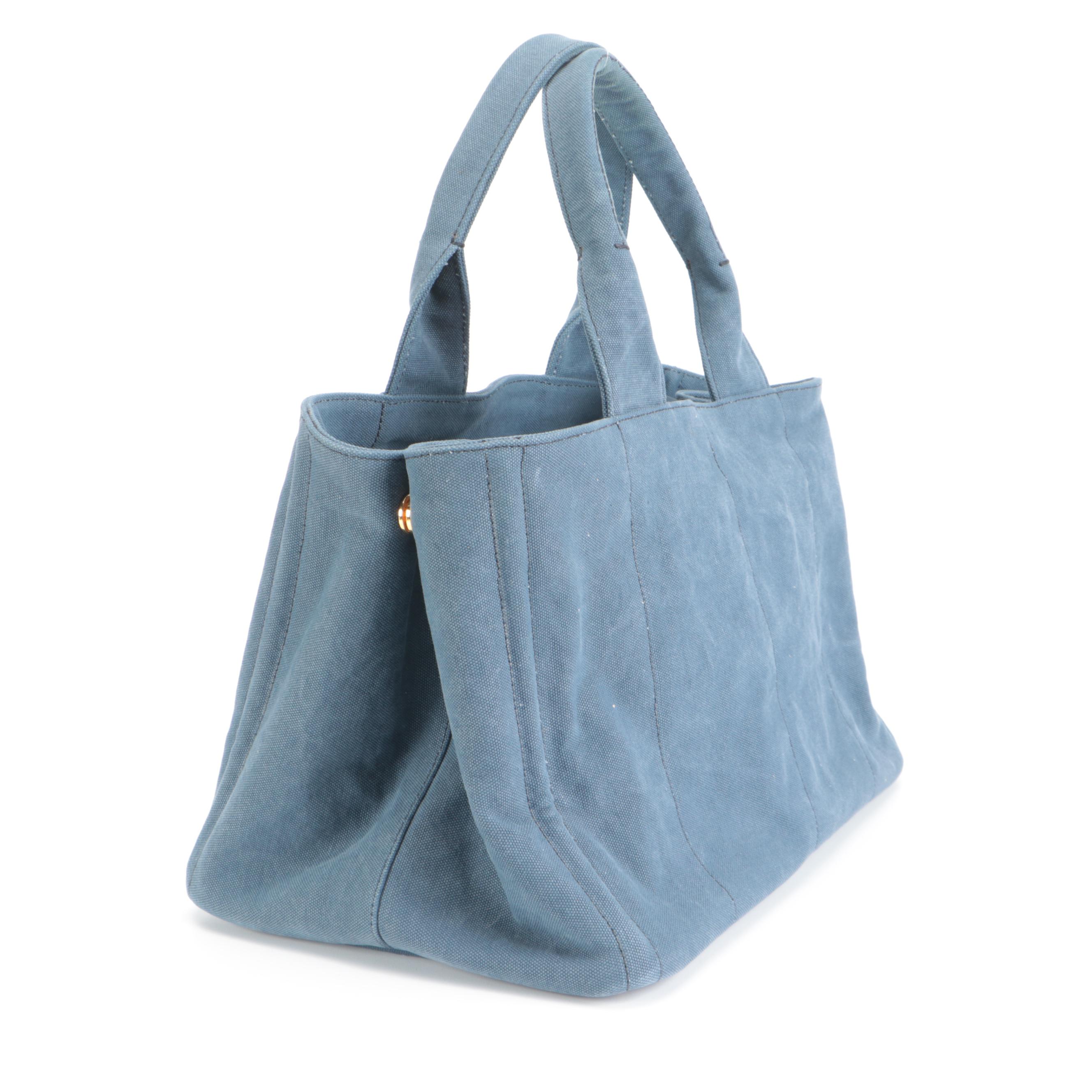 Prada Tote Bag in Blue Canvas