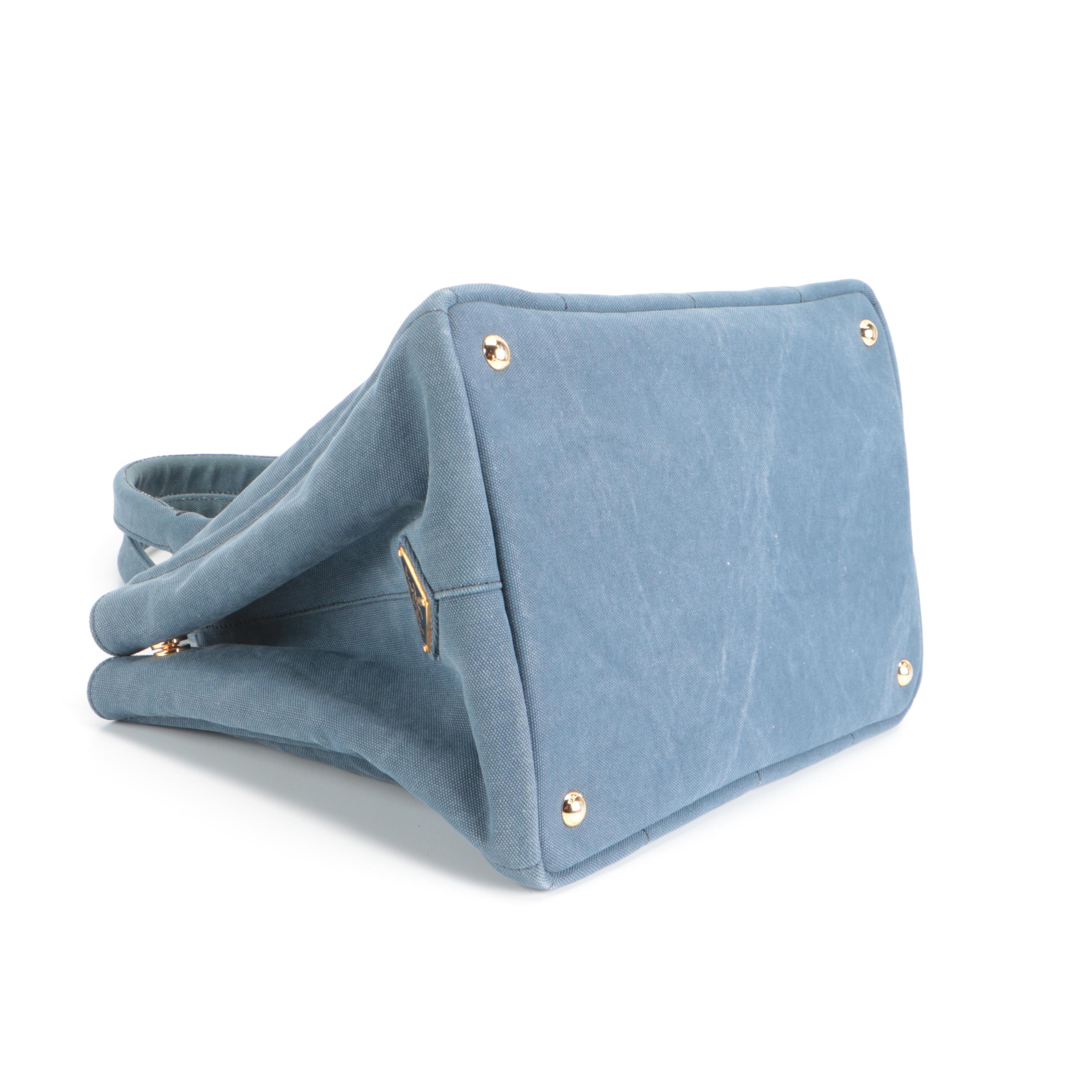 Prada Tote Bag in Blue Canvas