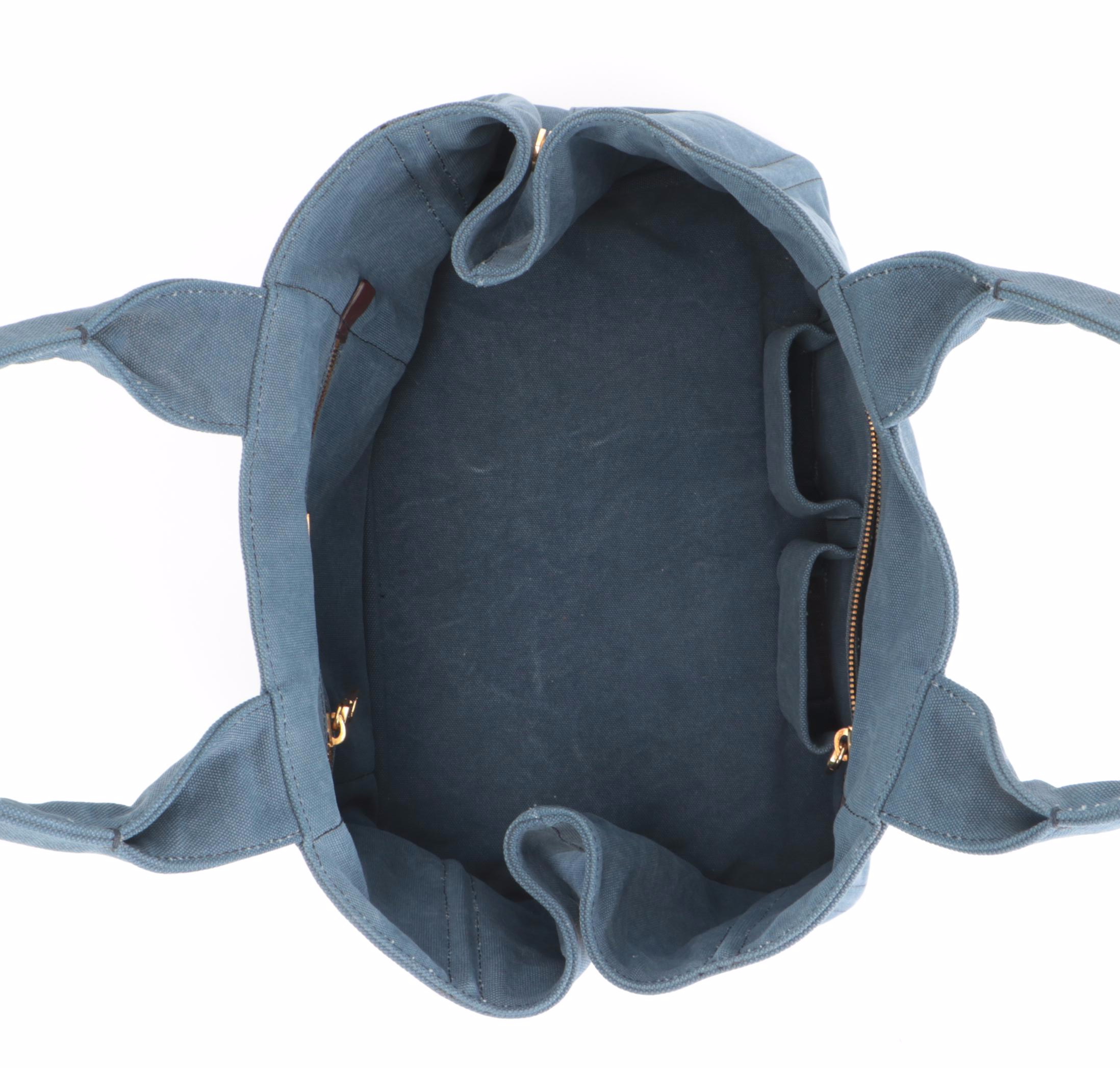 Prada Tote Bag in Blue Canvas