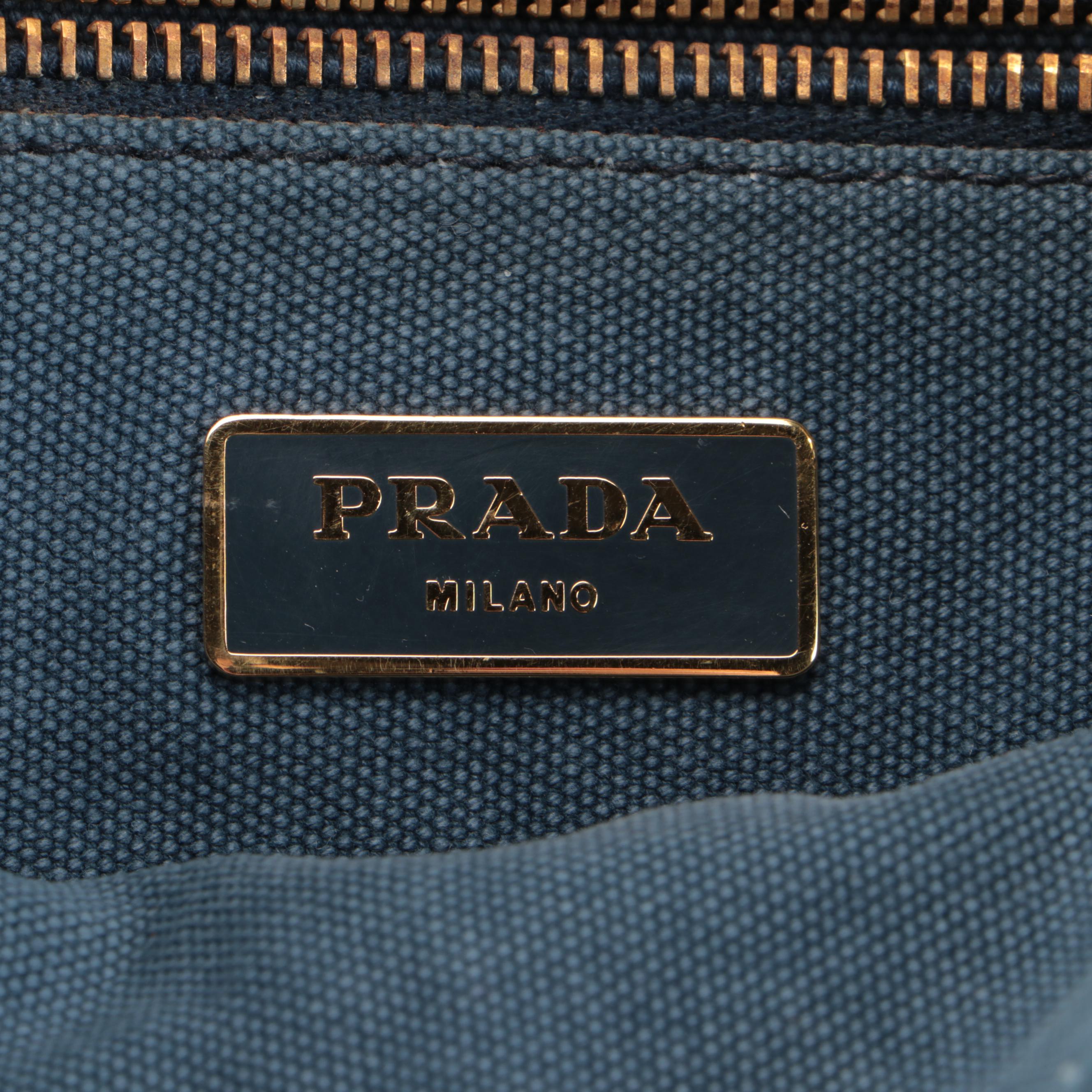 Prada Tote Bag in Blue Canvas