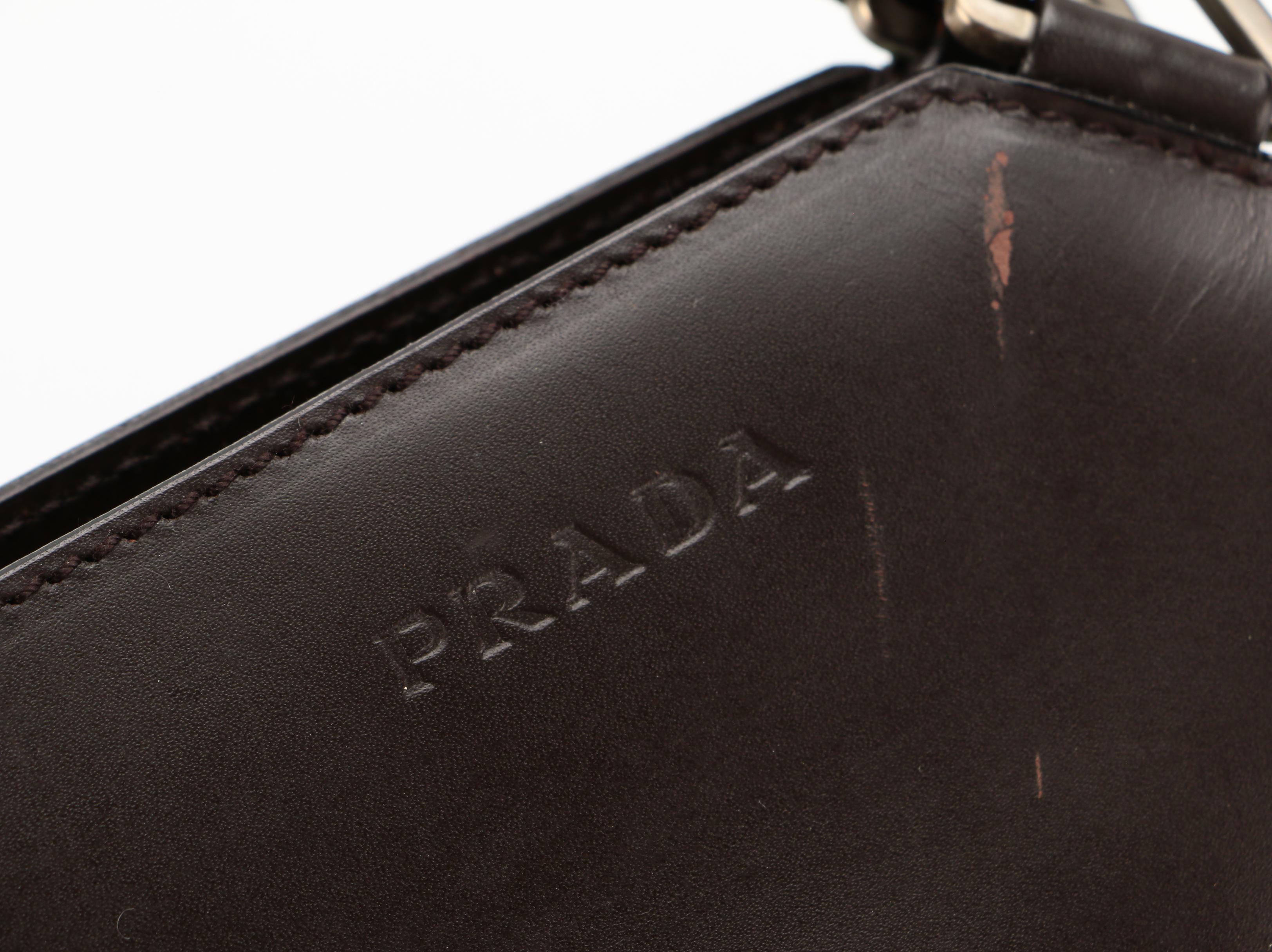 Prada Dark Brown Leather Shoulder Bag