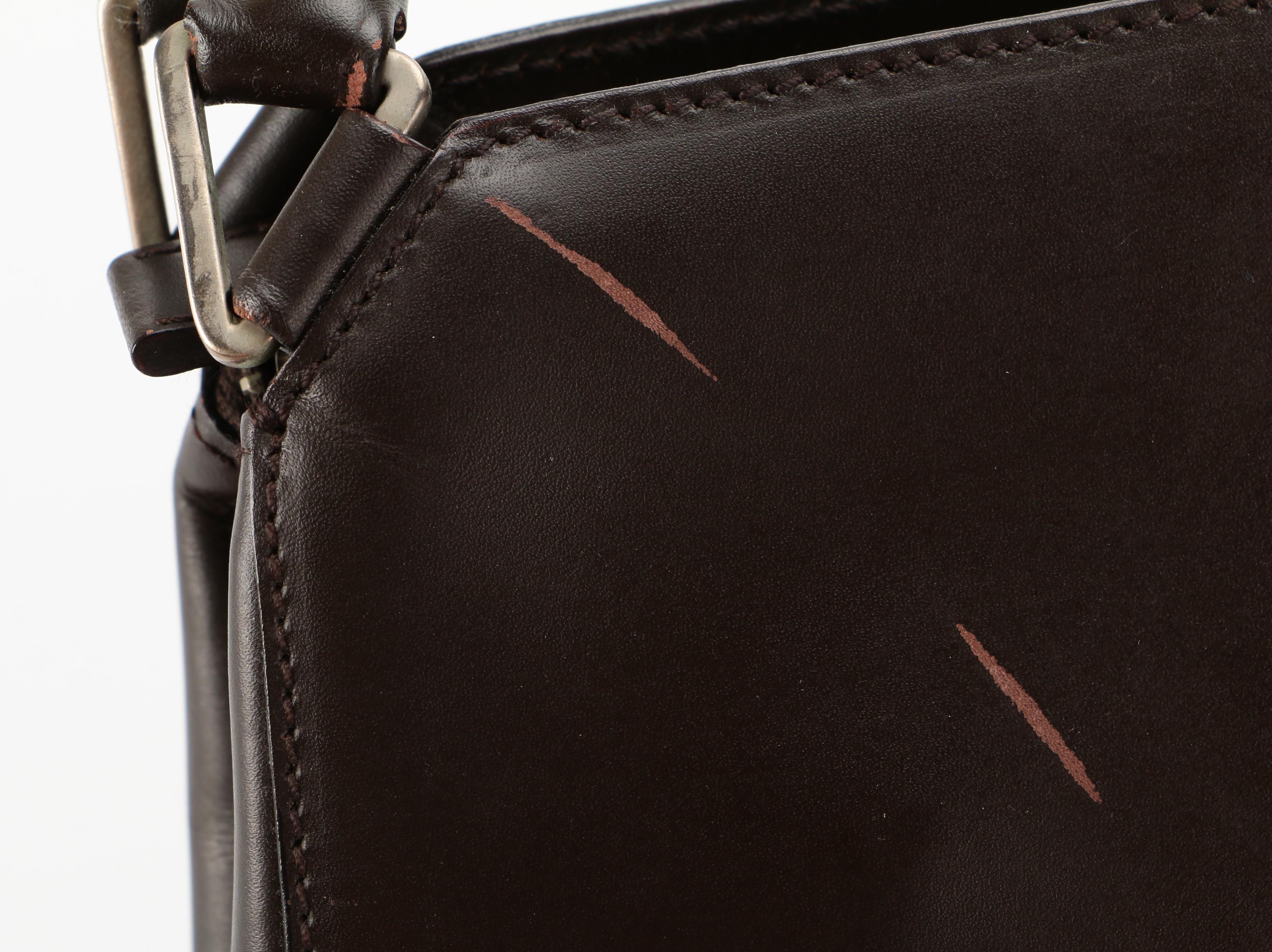 Prada Dark Brown Leather Shoulder Bag