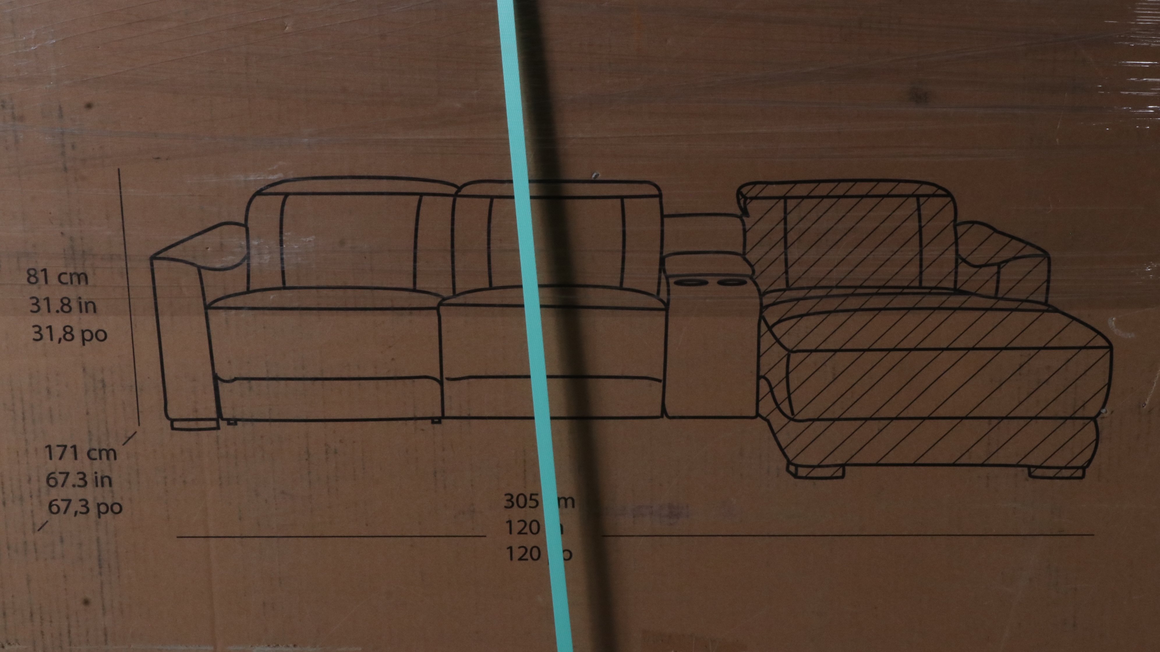 Gilman Creek Furniture "Tampa" Leather Power Reclining Sectional