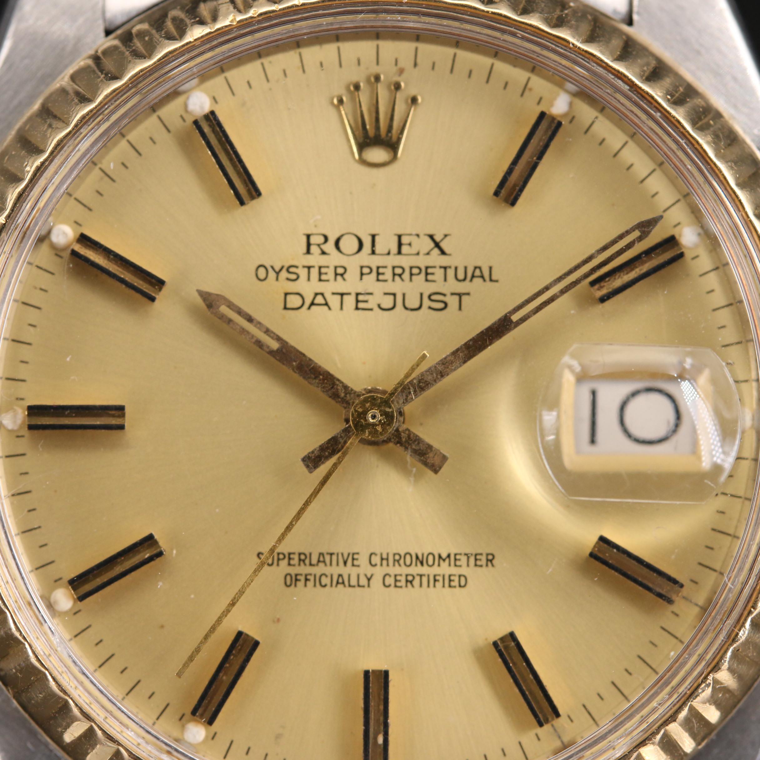 1977 Rolex Datejust Model 6694 18K and Stainless Steel Watch