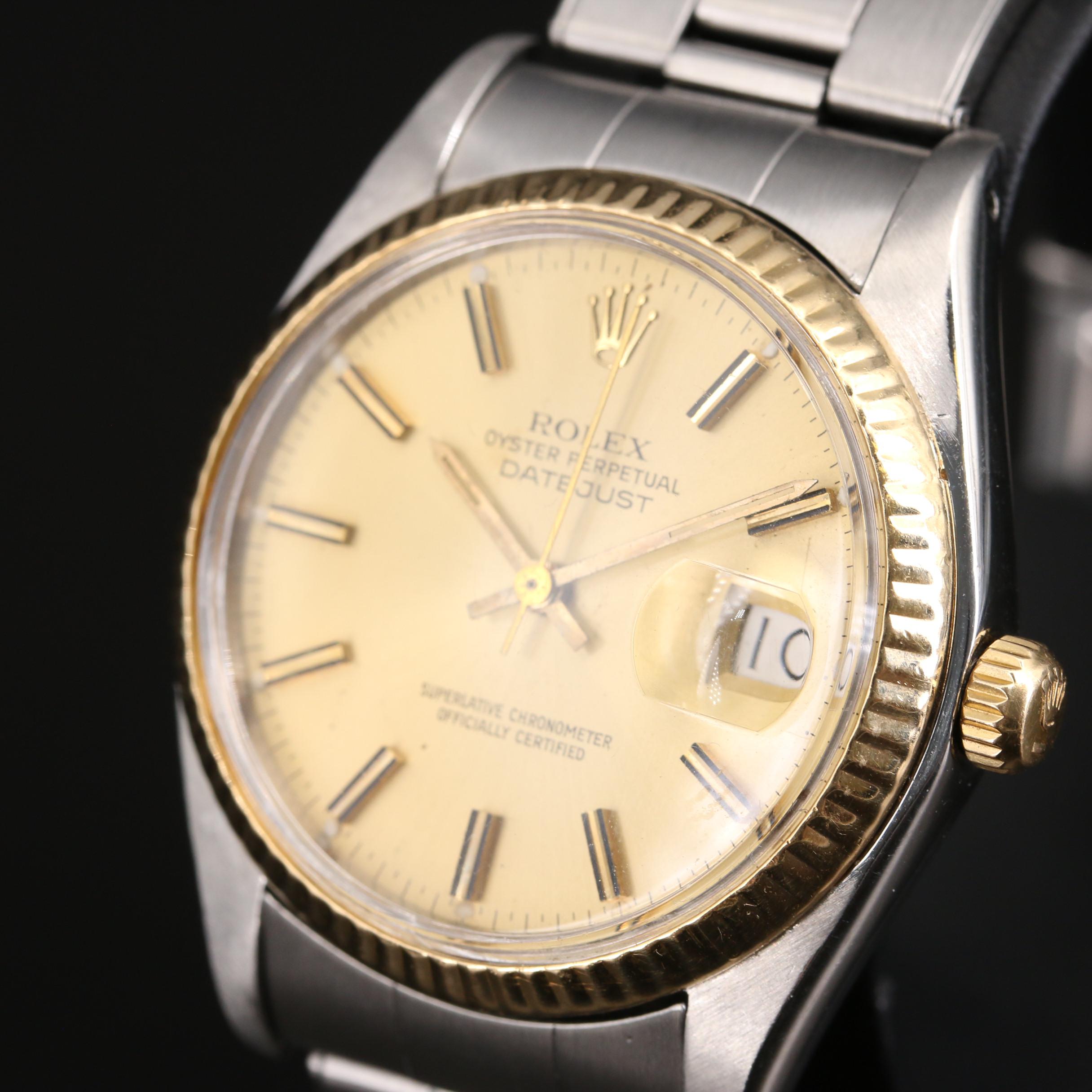 1977 Rolex Datejust Model 6694 18K and Stainless Steel Watch