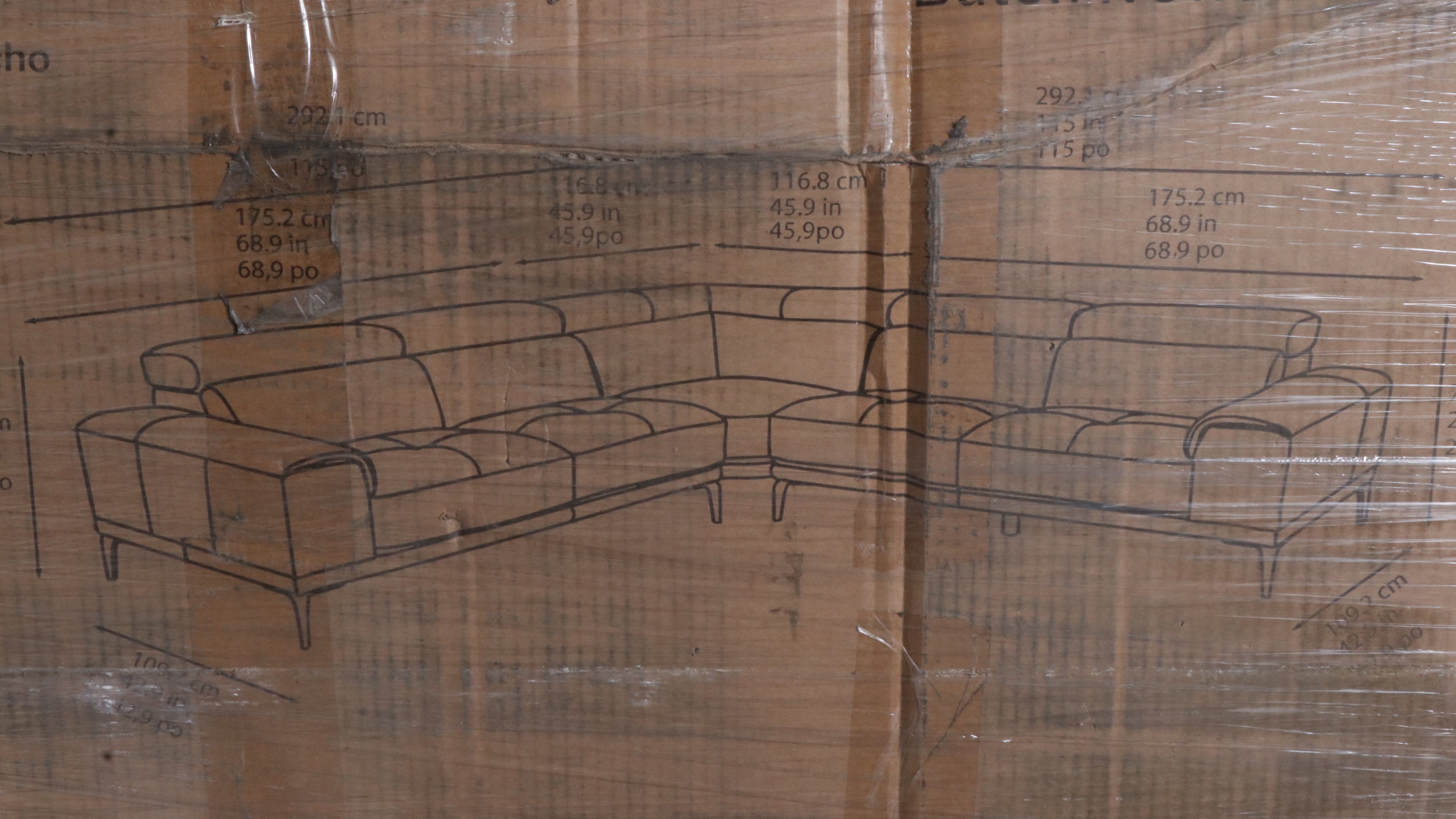 Abbyson Living "Quinton" Top Grain Leather Sectional with Adjustable Headrests