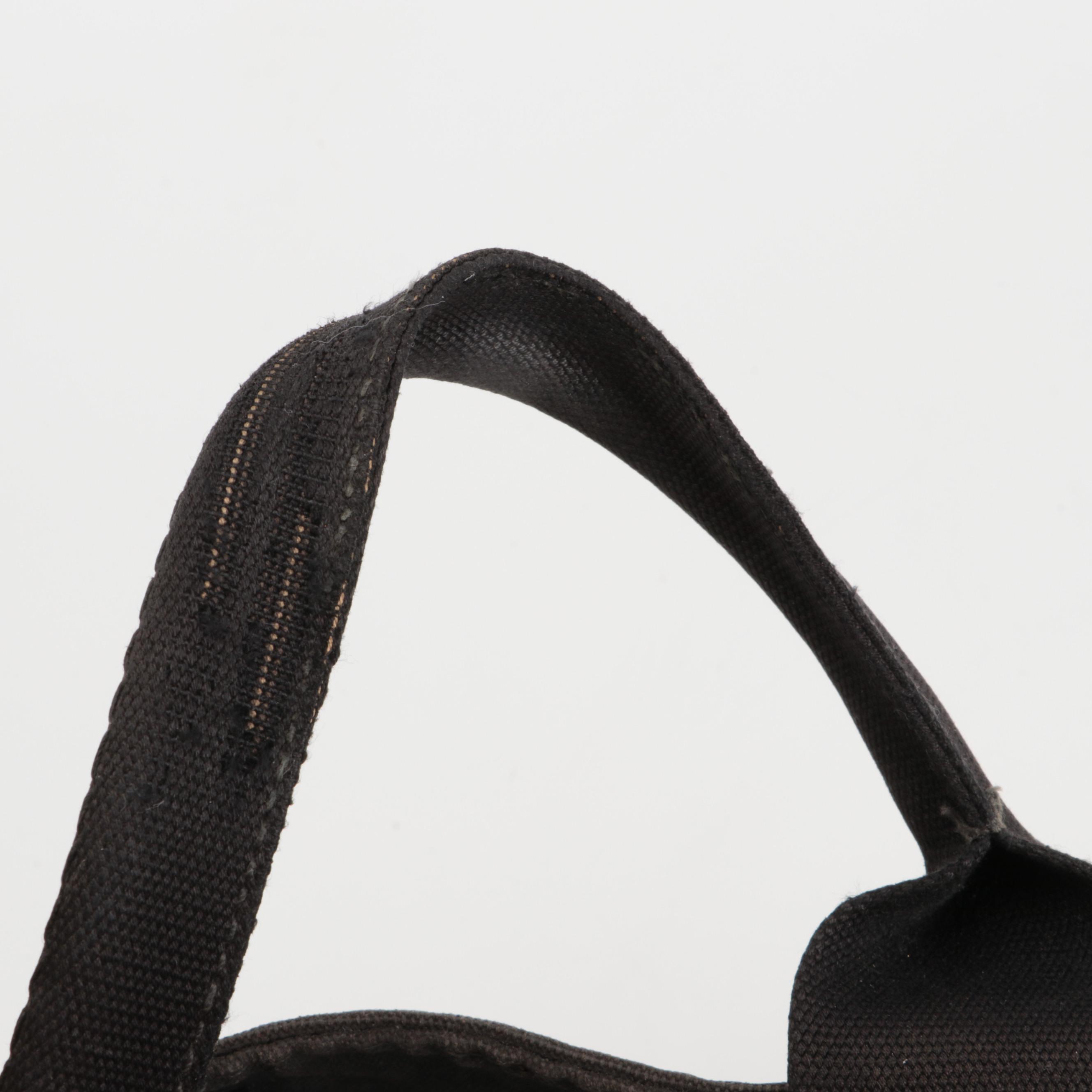 Prada Black Canapa Canvas Tote Bag