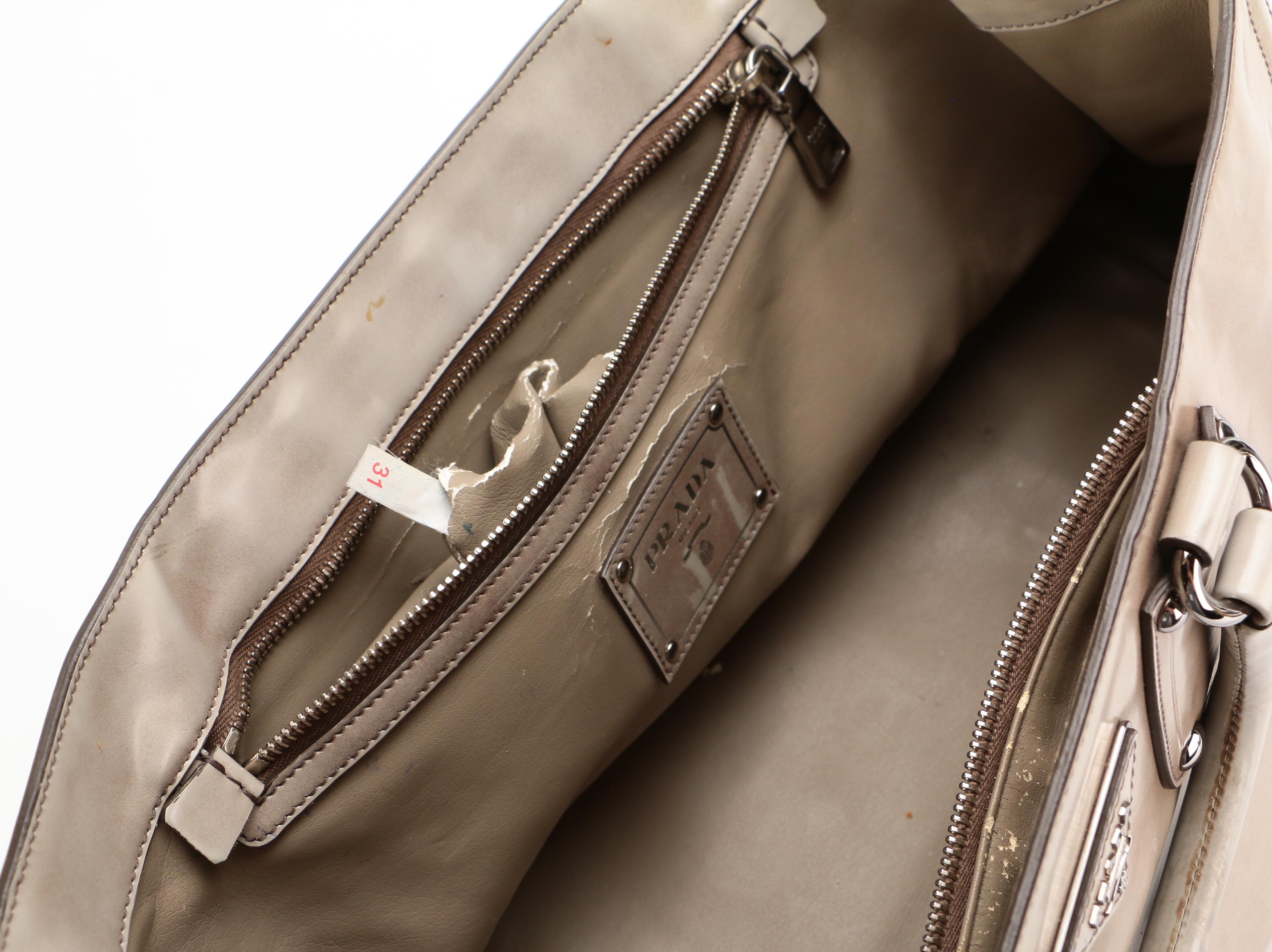 Prada Two-Way Bauletto Bag in Glace Calfskin Leather