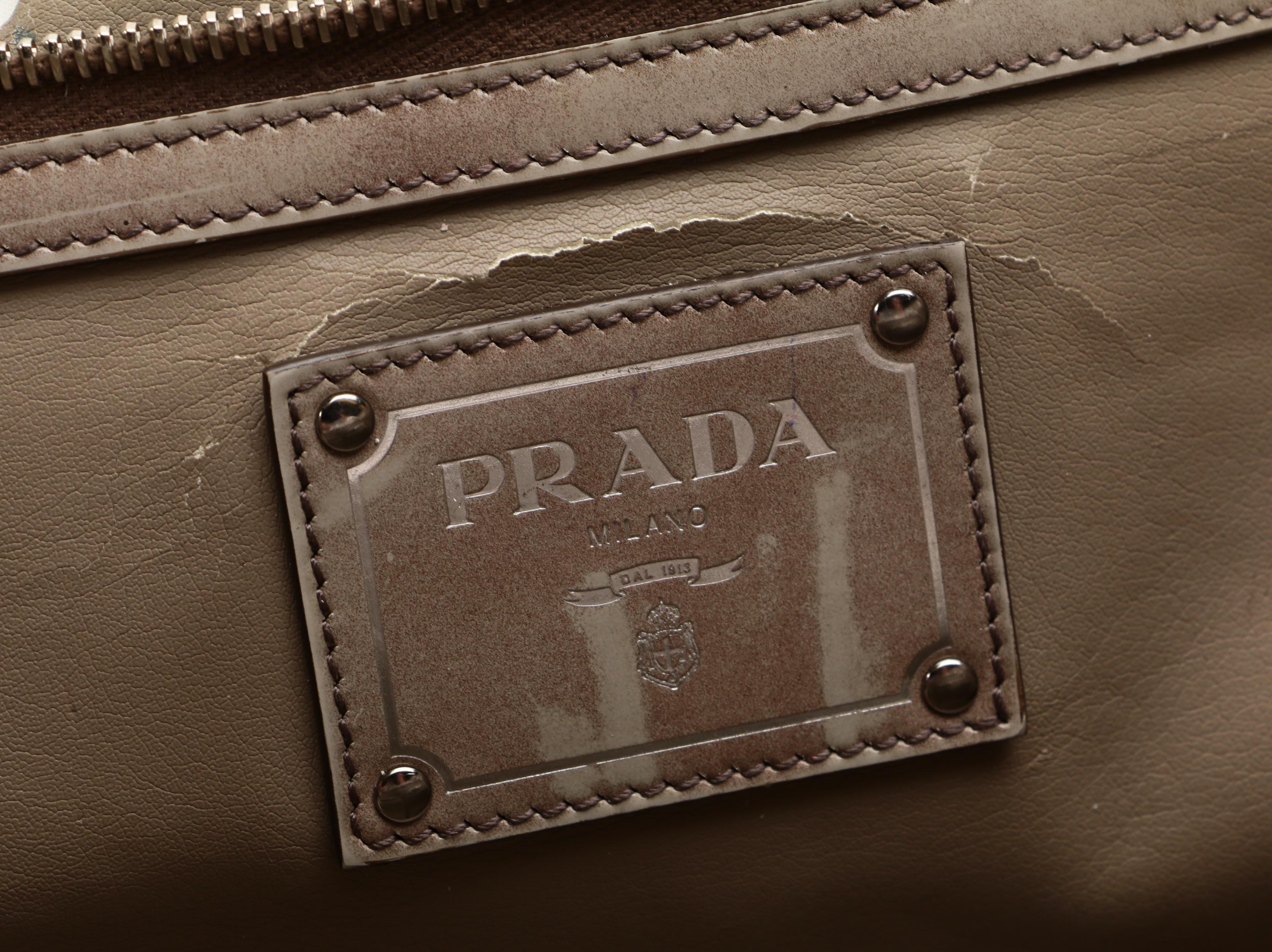 Prada Two-Way Bauletto Bag in Glace Calfskin Leather
