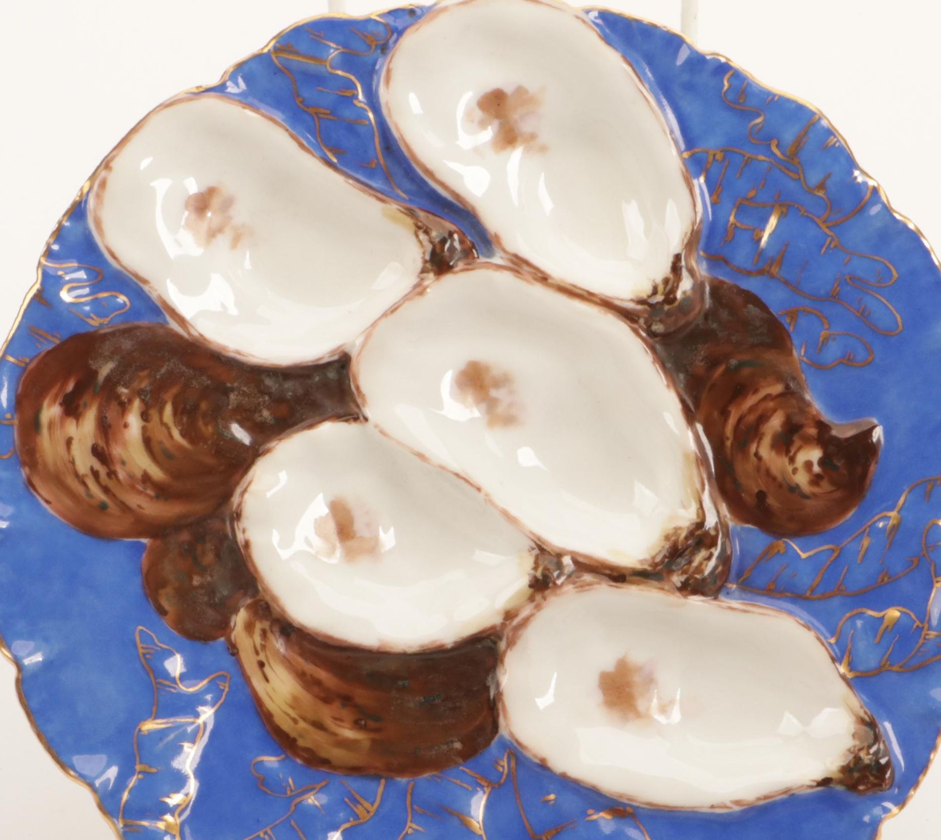 Haviland Hand-Painted Limoges Porcelain Oyster Plate, Late 19th Century