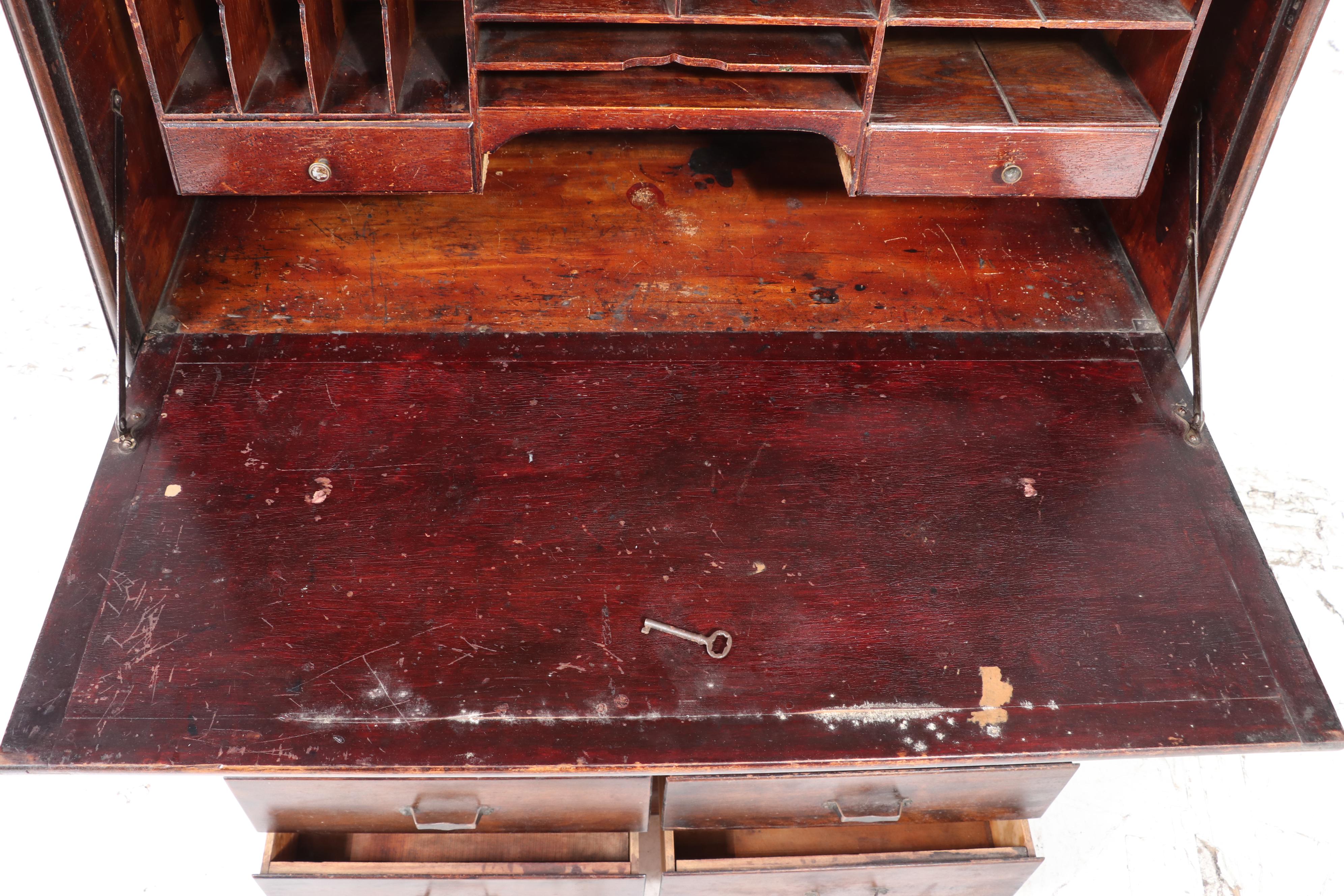 Camden Cabinet Co. "Hale" Mahogany & Leaded Glass Barrister's Secretary Bookcase