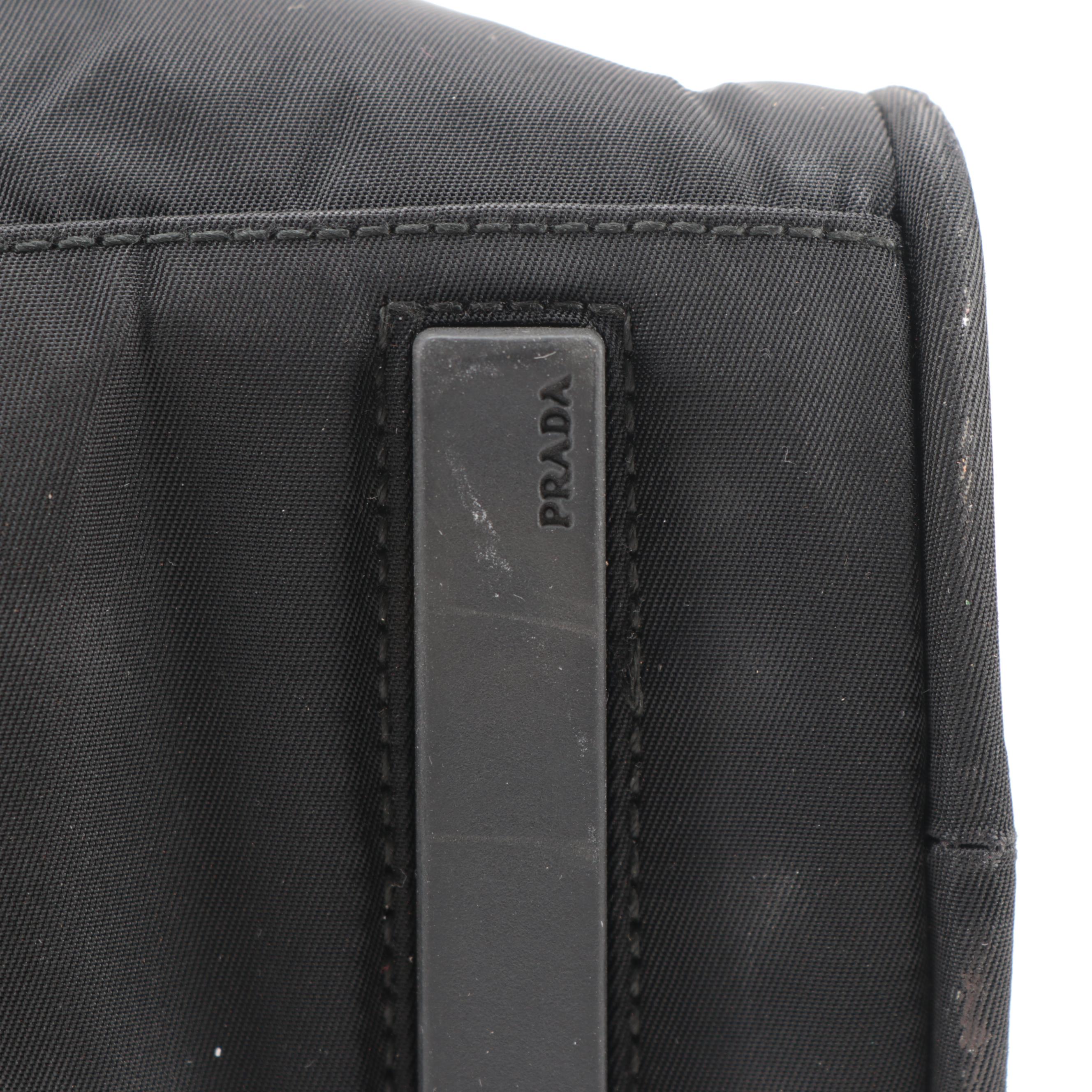 Prada Laptop Top Handle Bag in Black Tessuto Nylon
