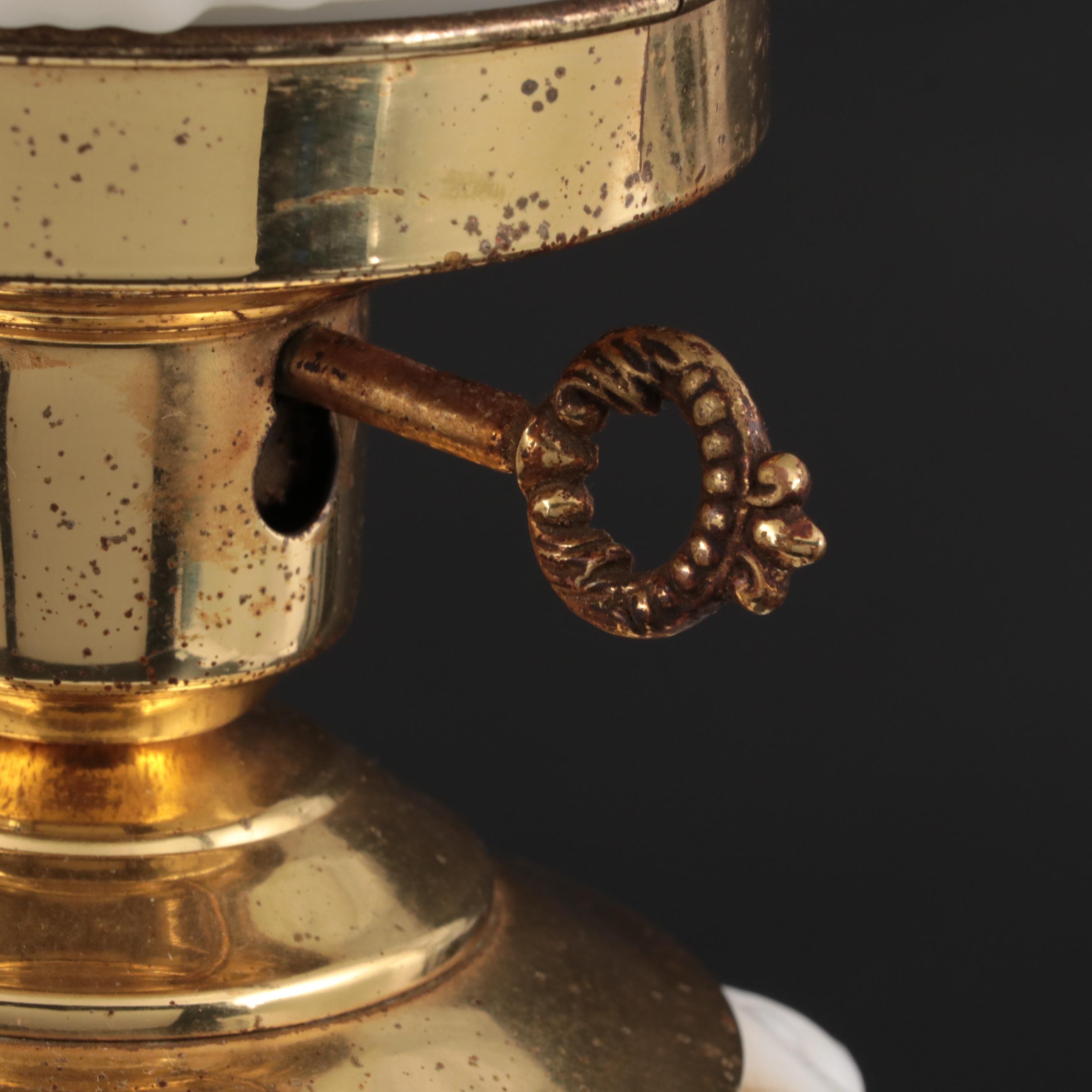 Victorian Milk Glass Double Globe Cherub Face Converted Parlor Oil Lamp