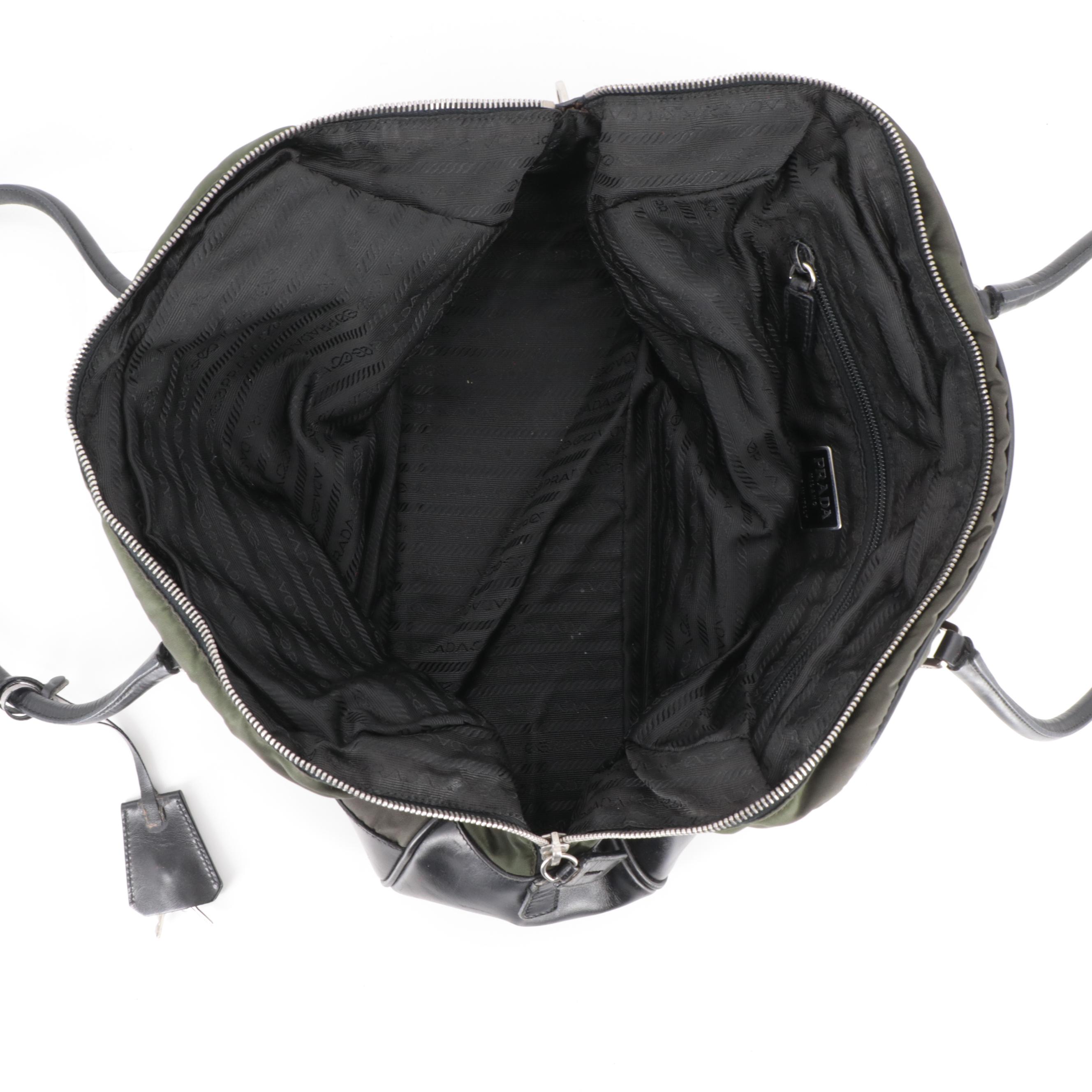 Prada Tessuto Nylon and Leather Top Handle Bag