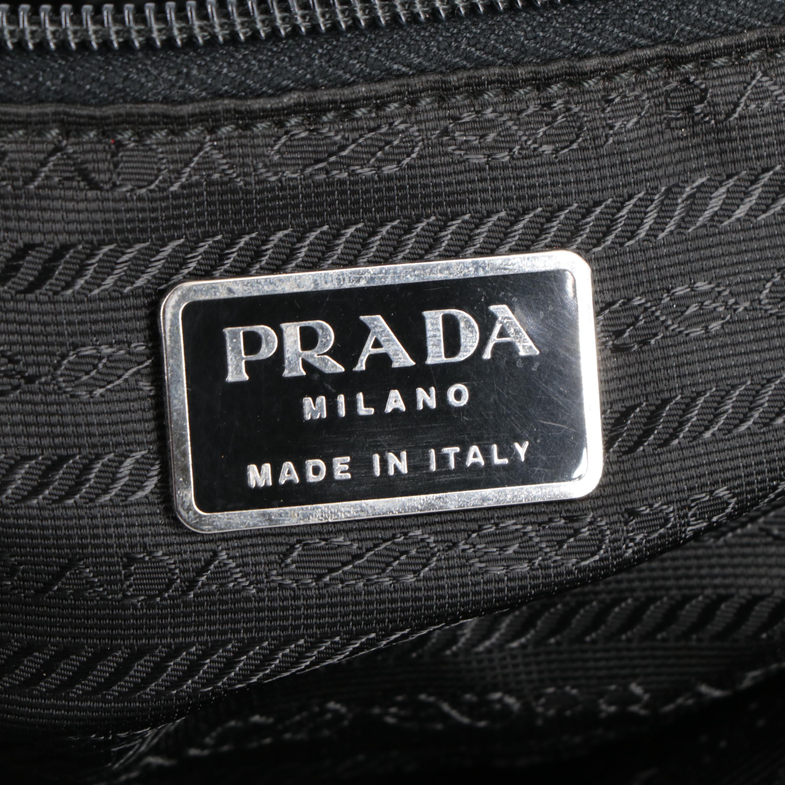 Prada Tessuto Nylon and Leather Top Handle Bag