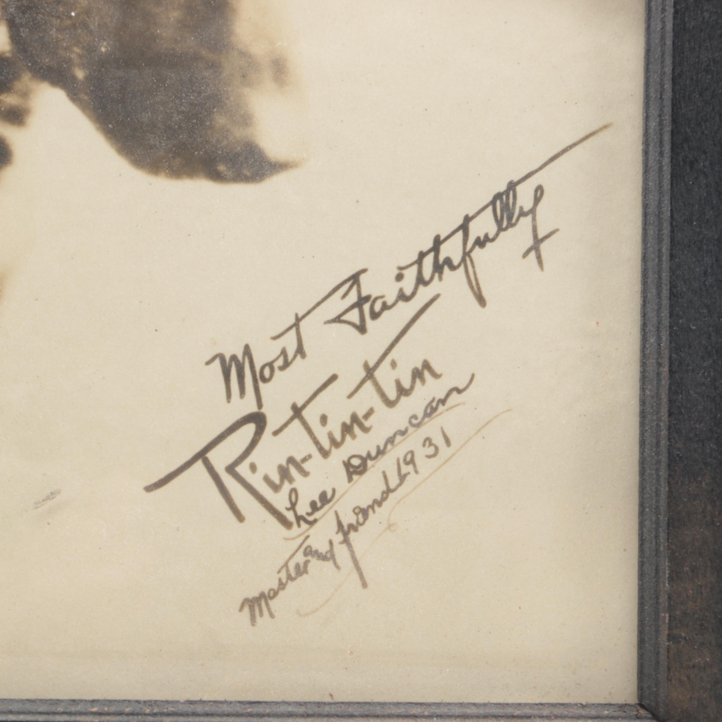 Rin-Tin-Tin Photograph Signed by Lee Duncan, 1931