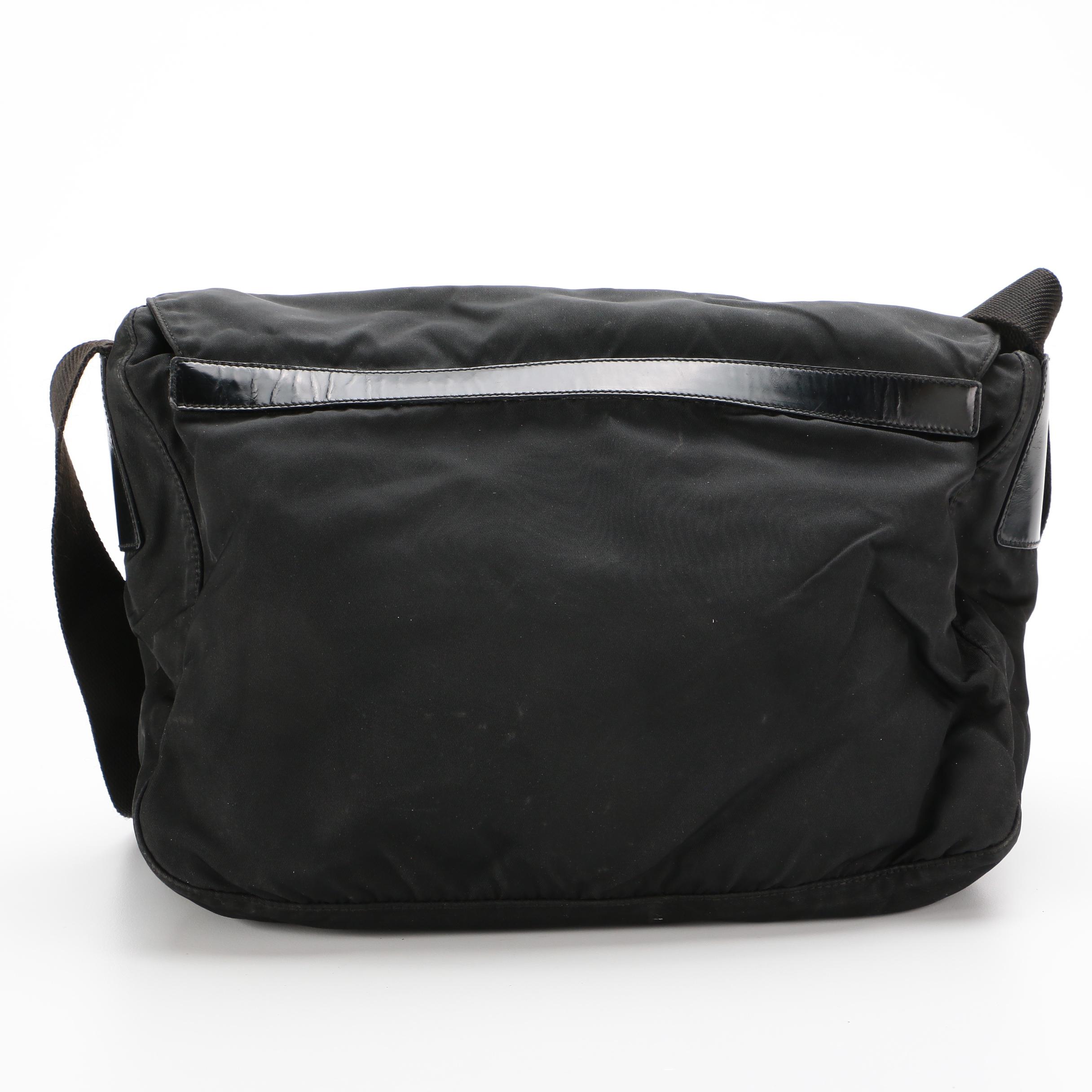 Prada Black Tessuto Nylon Messenger Crossbody