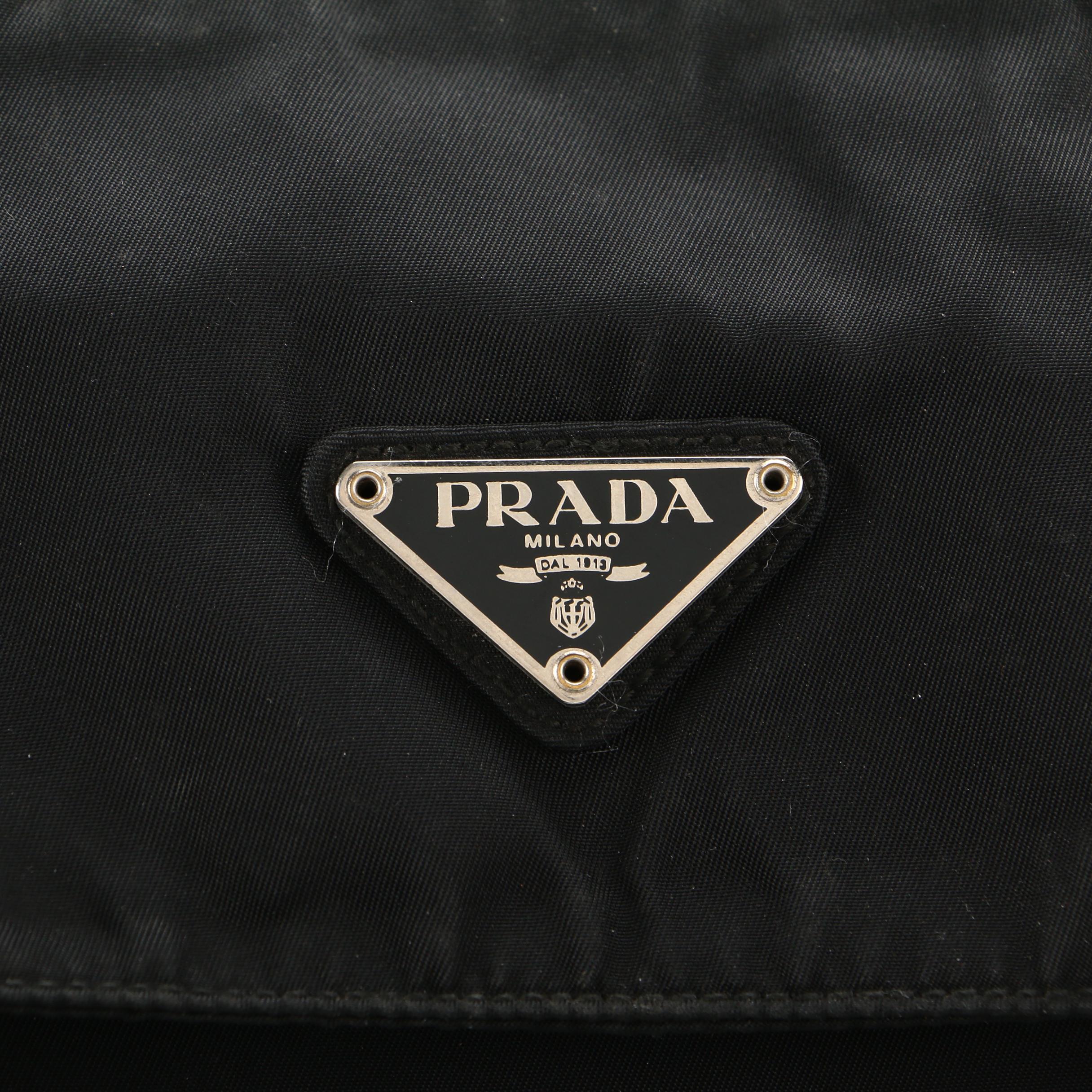Prada Black Tessuto Nylon Messenger Crossbody