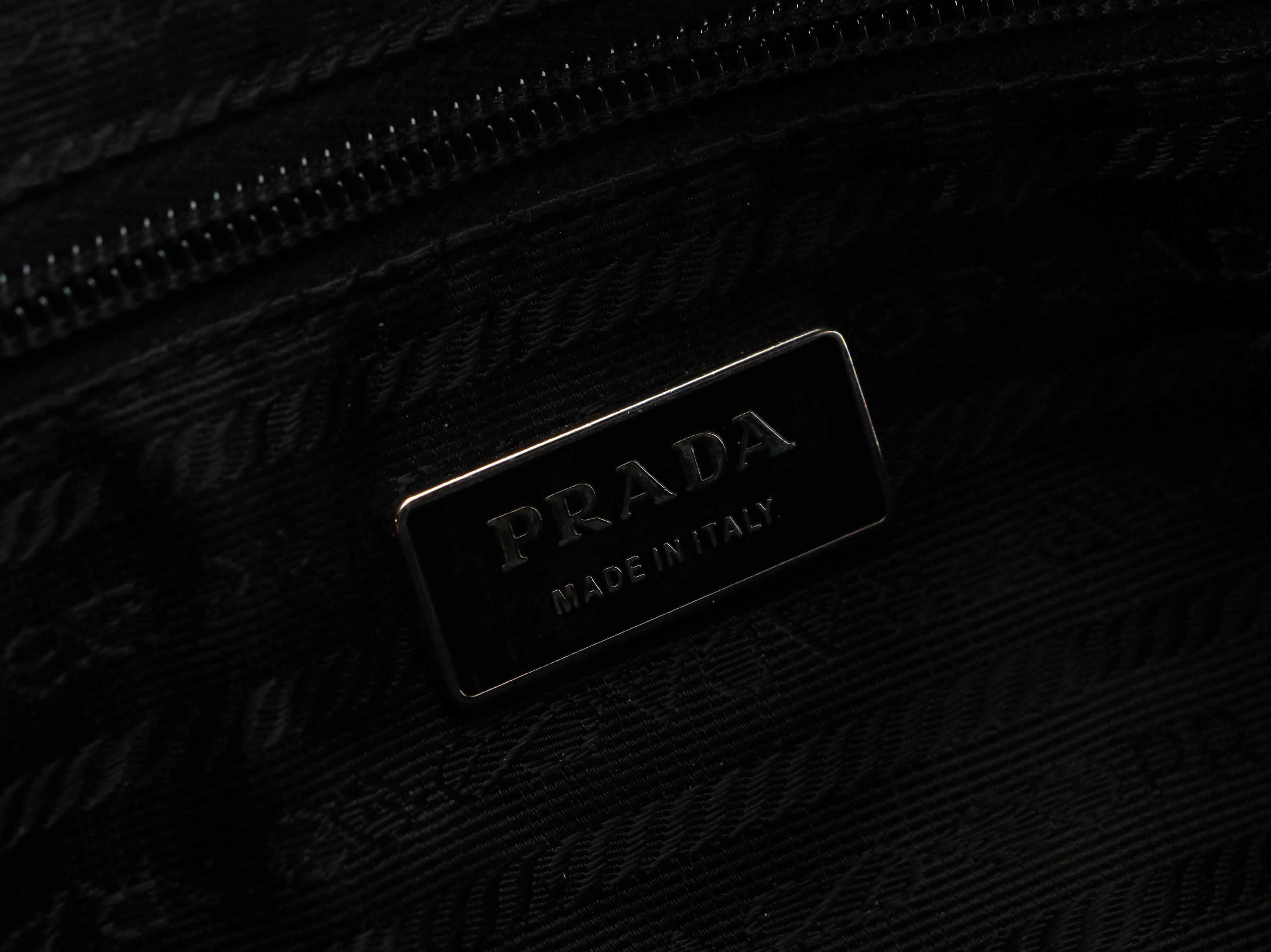 Prada Perforated Purple Leather Bowler Style Bag