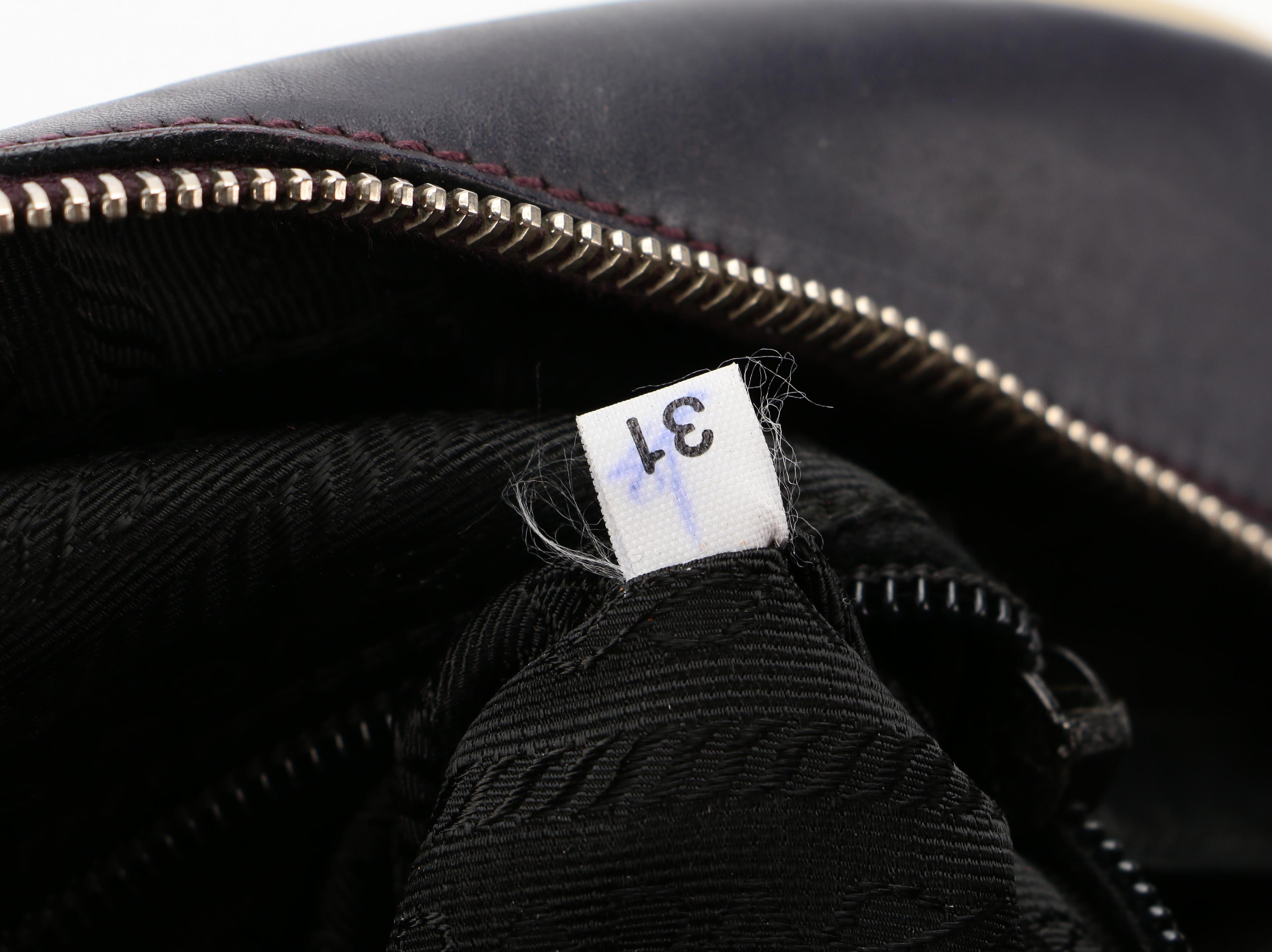 Prada Perforated Purple Leather Bowler Style Bag