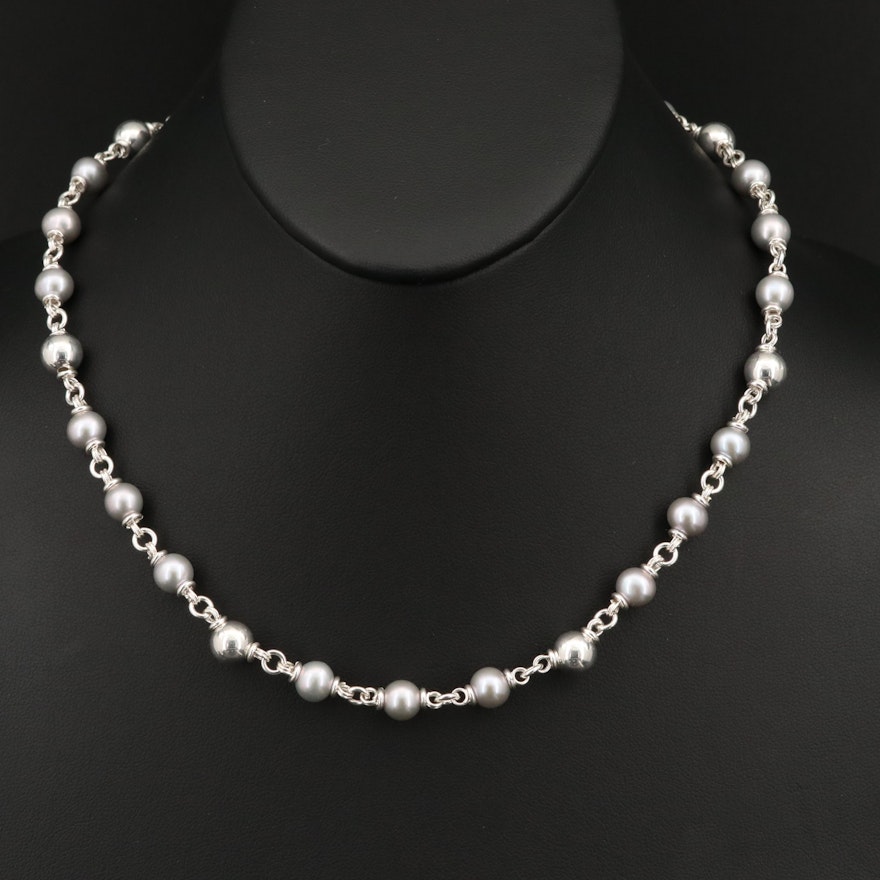 Michael Dawkins Sterling Pearl Necklace