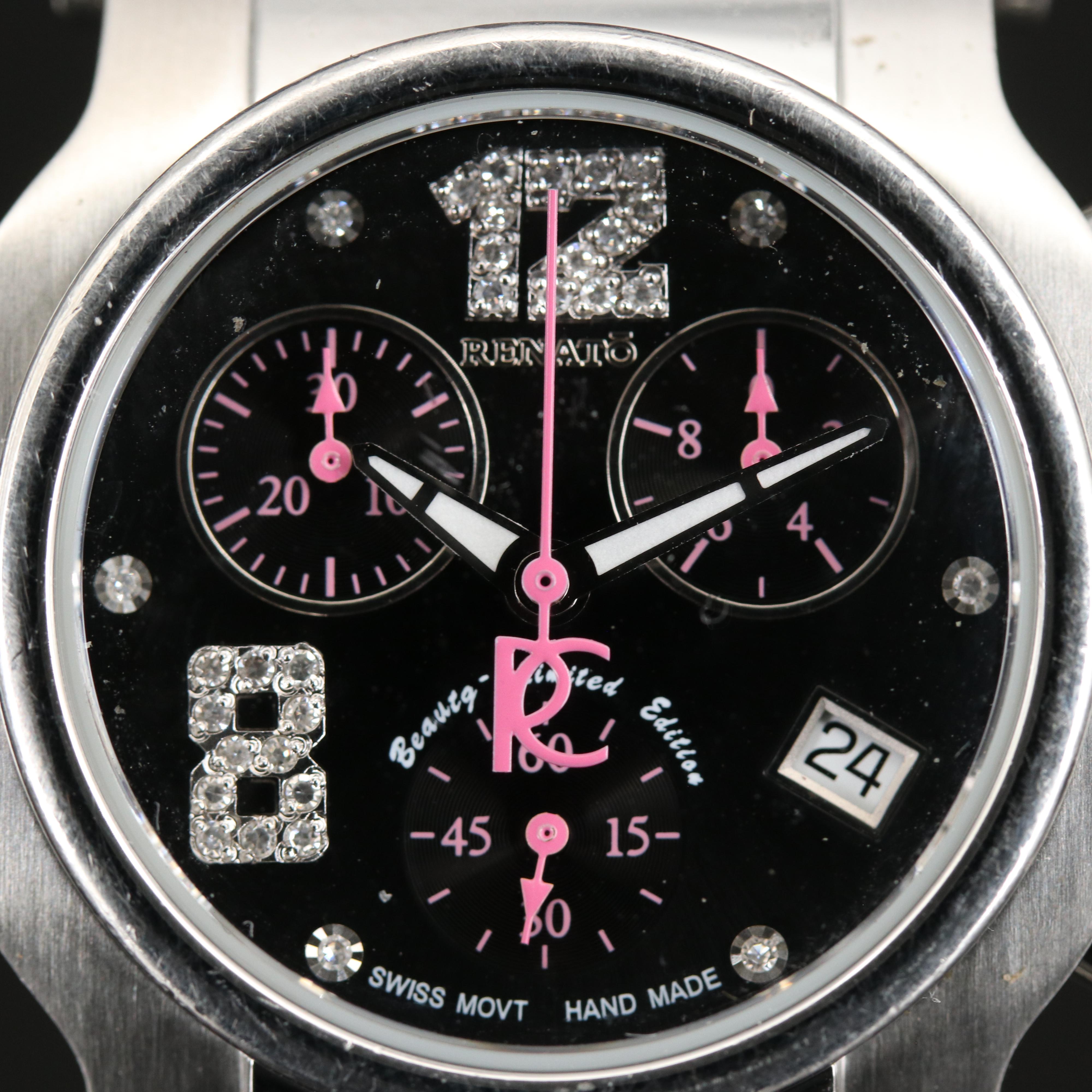 Renato Beauty - Limited Edition Diamond Chronograph Stainless Steel Watch