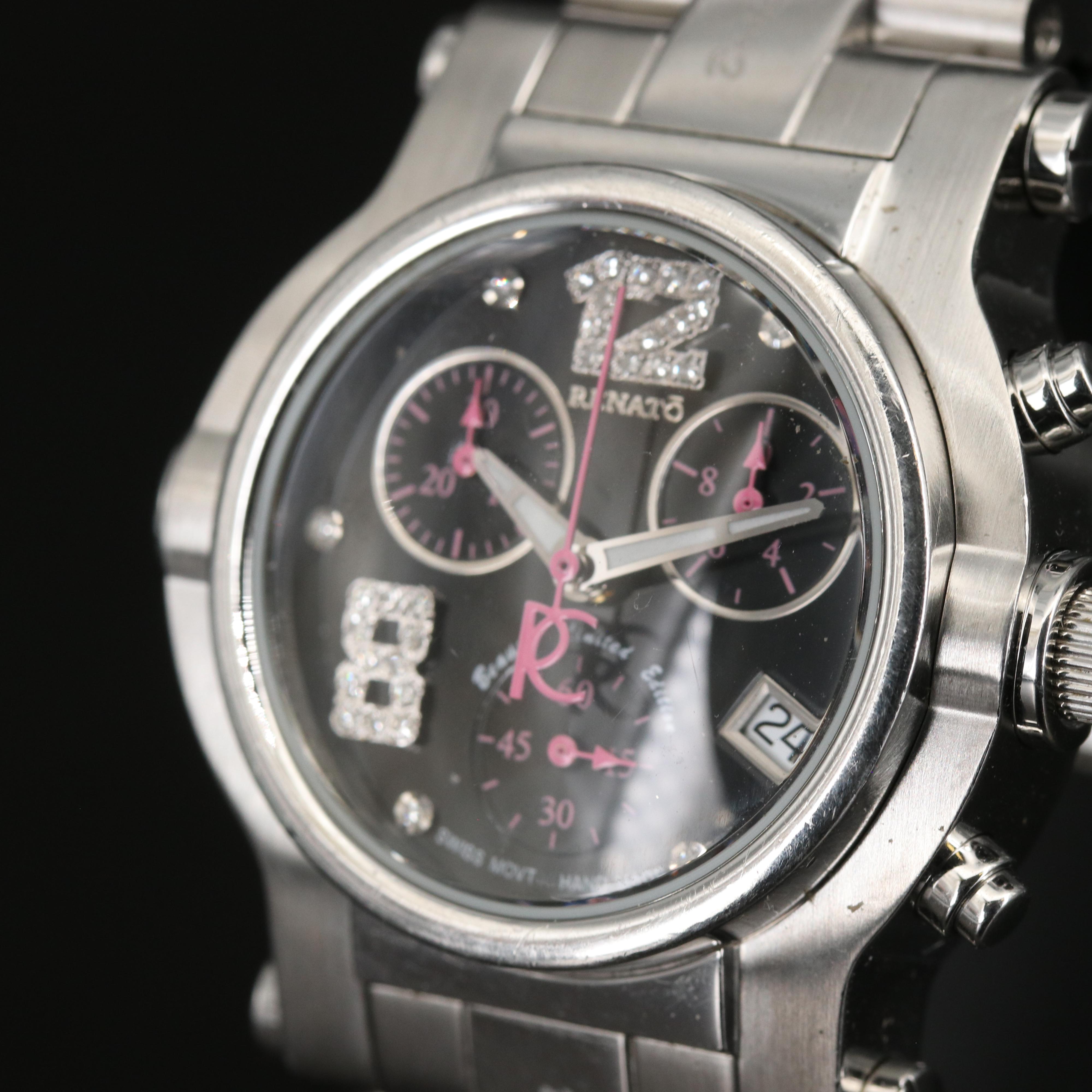 Renato Beauty - Limited Edition Diamond Chronograph Stainless Steel Watch