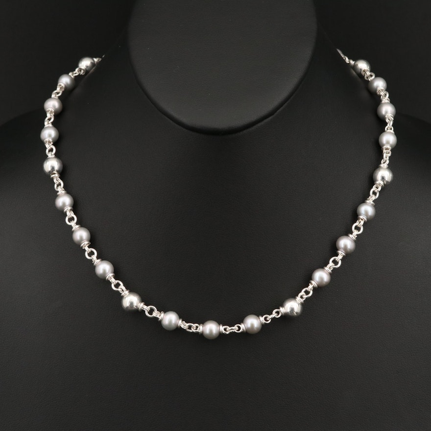 Michael Dawkins Sterling Pearl Necklace