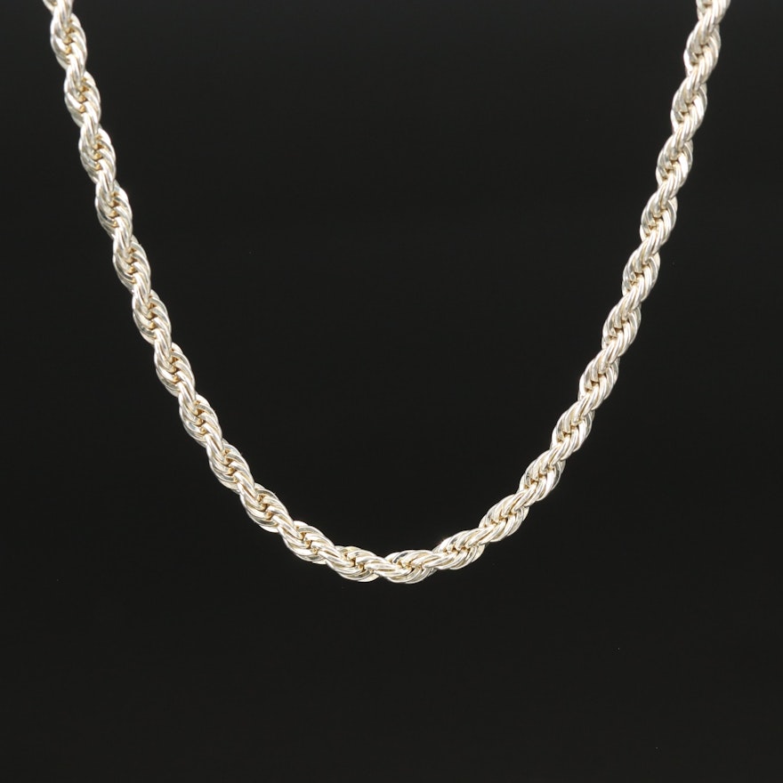 Sterling Rope Chain Necklace